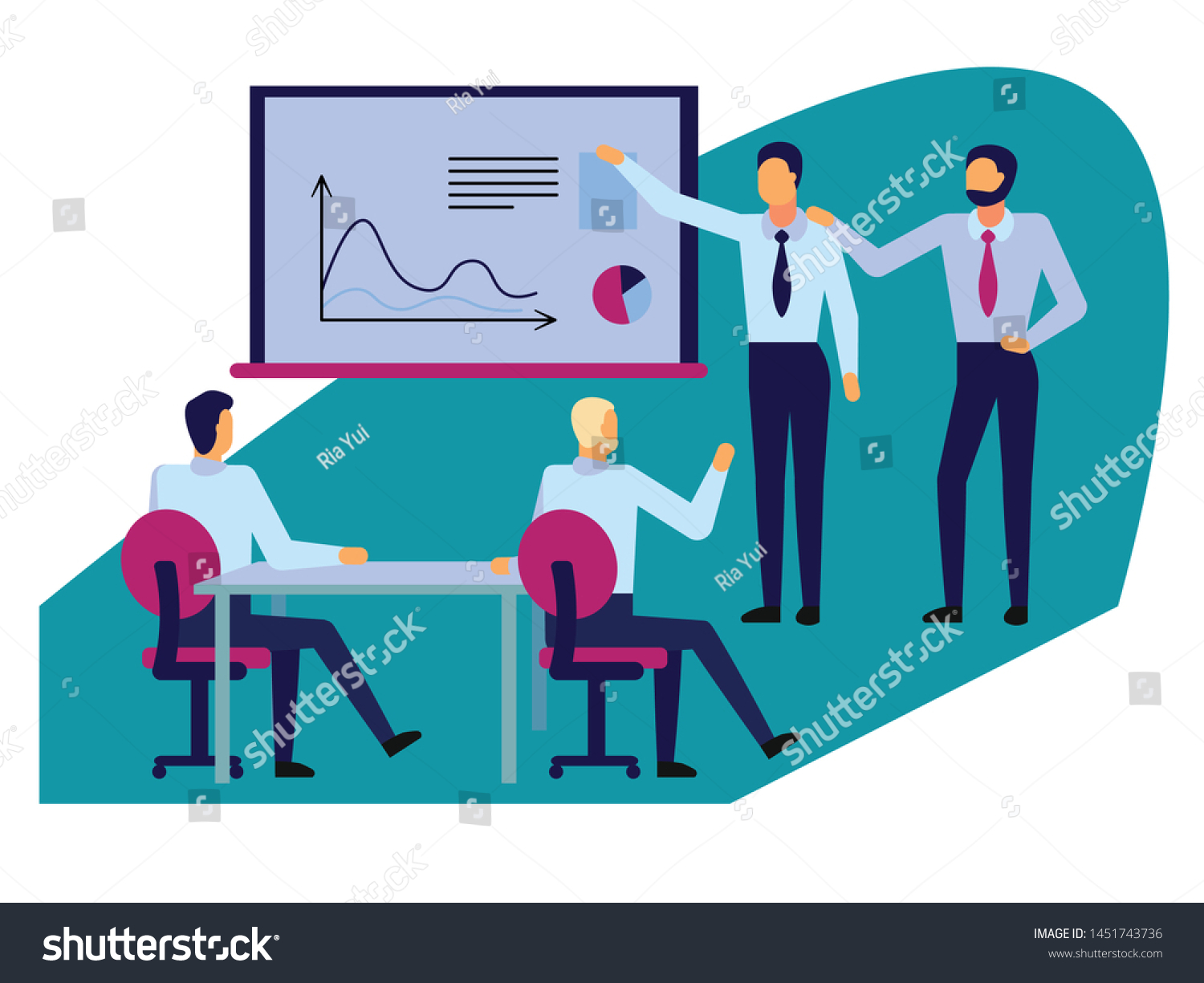 Office Man Making Presentation Front Audience Stock Vector (Royalty