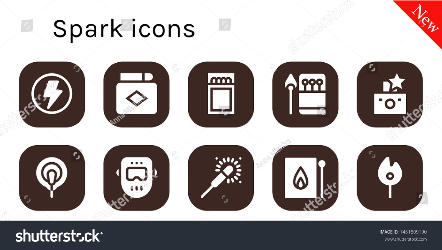 Spark Icon Set 10 Filled Spark Stock Vector (Royalty Free) 1451809190 ...