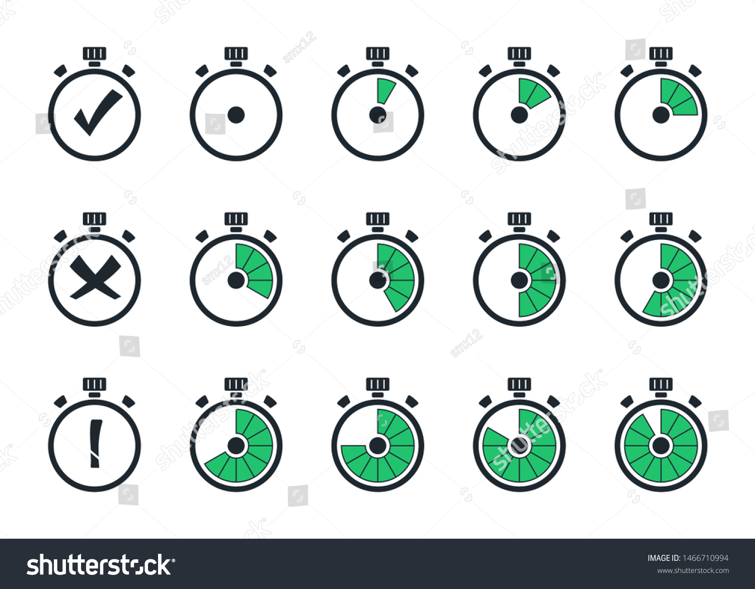 Set Simple Timers Template Digital Clock Stock Vector (Royalty Free