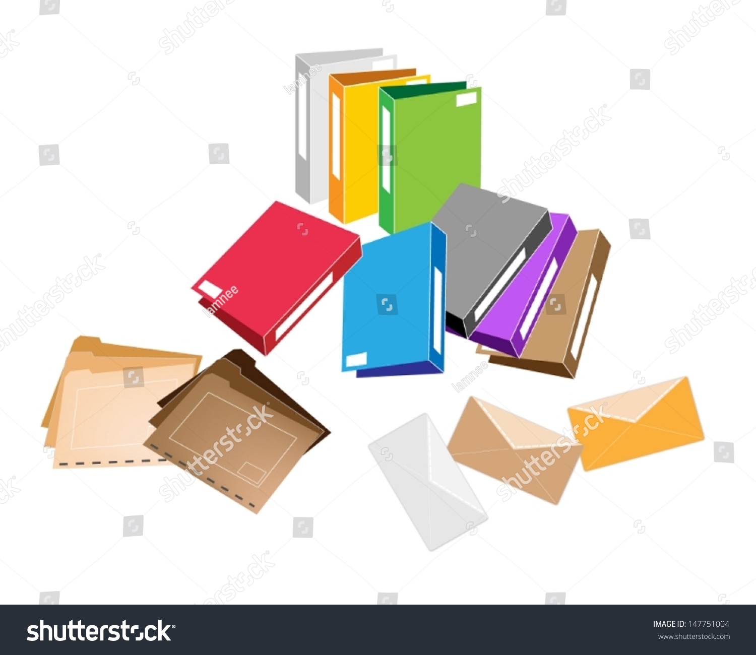 Illustration Collection Colorsful File Folder Office Stock Vector illustration-collection-colorsful-file-folder-office-stock-vector