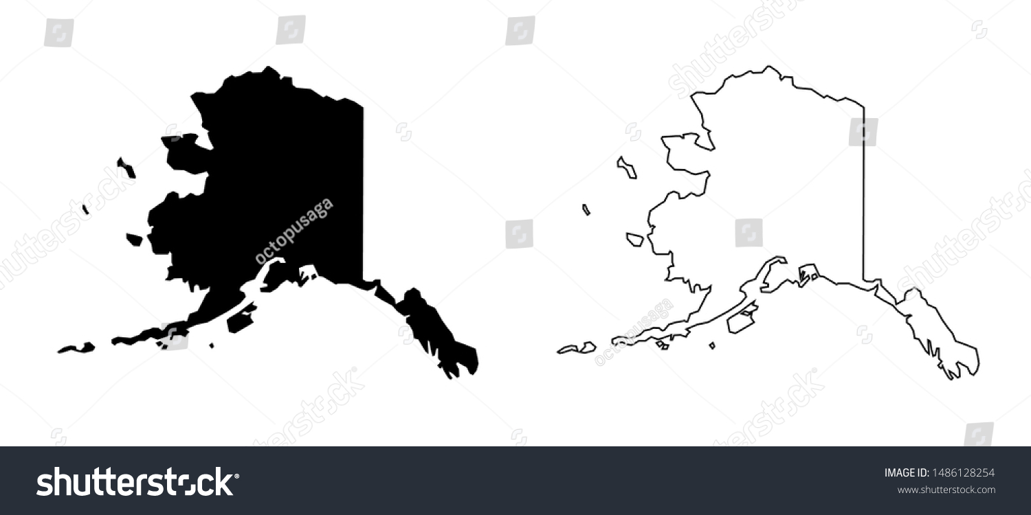 Alaska Us Blank Map Vector Template Stock Vector (Royalty Free