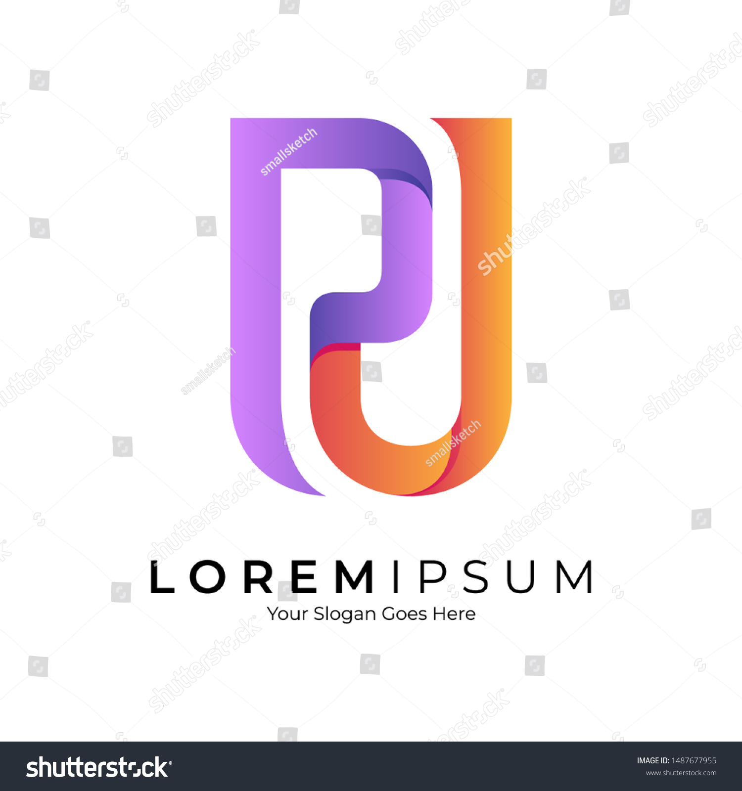 Pj Initial Letter Logo P J Stock Vector (Royalty Free) 1487677955