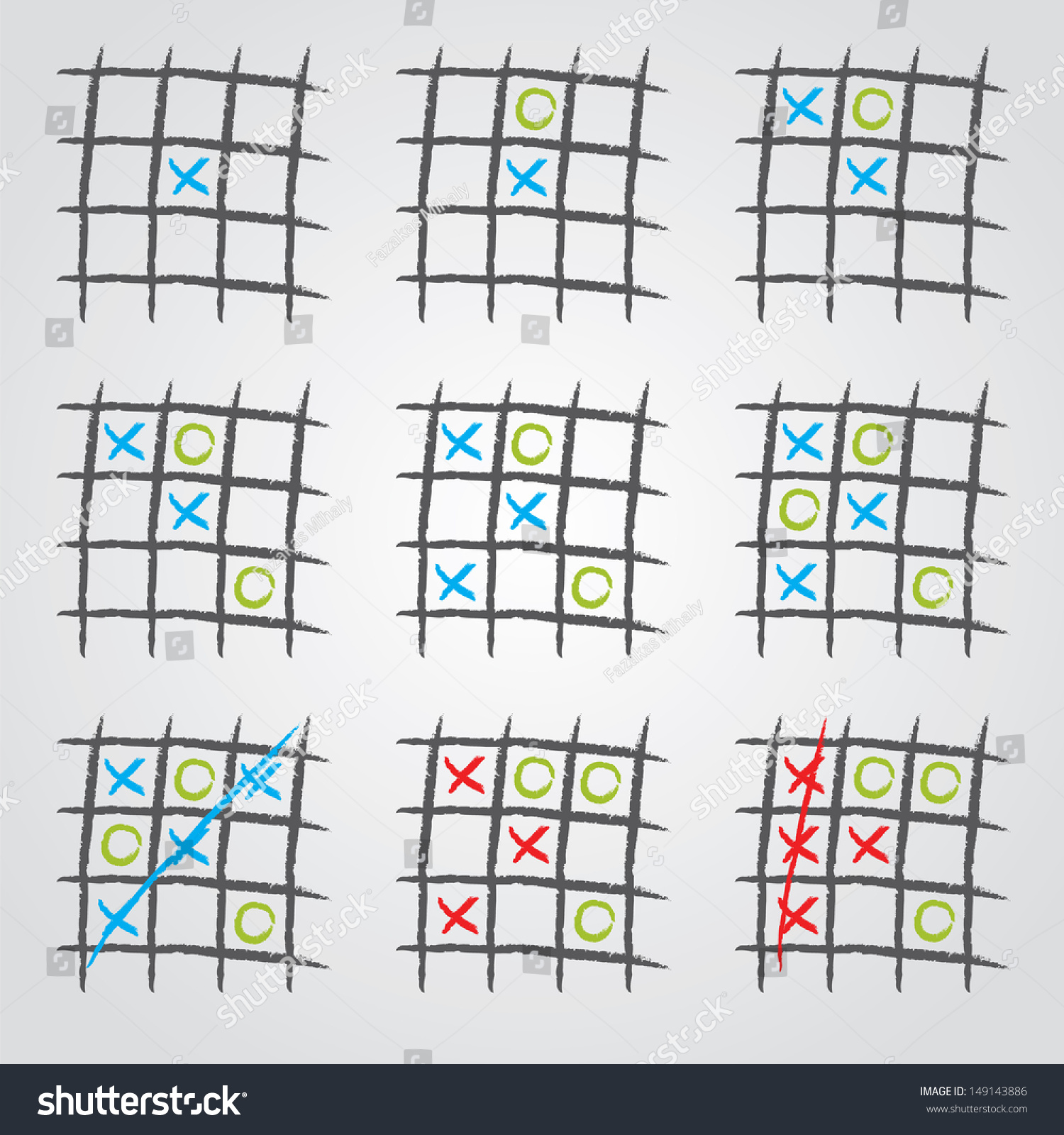 Playing Tic Tac Toe Variations On Stock Illustration 149143886 ...