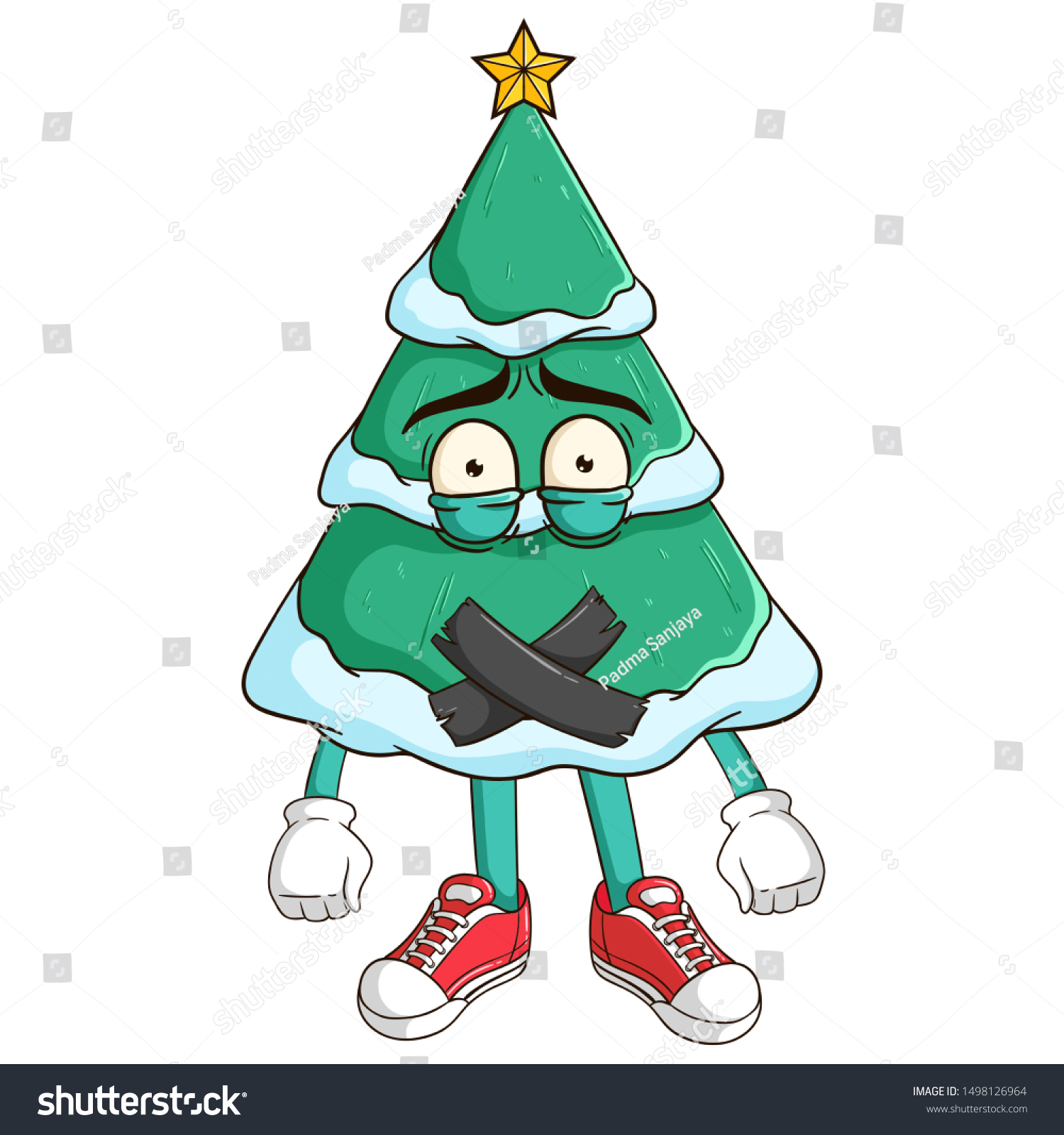 Silent Christmas Tree Cartoon Character Duct Stock Vector (Royalty Free ...