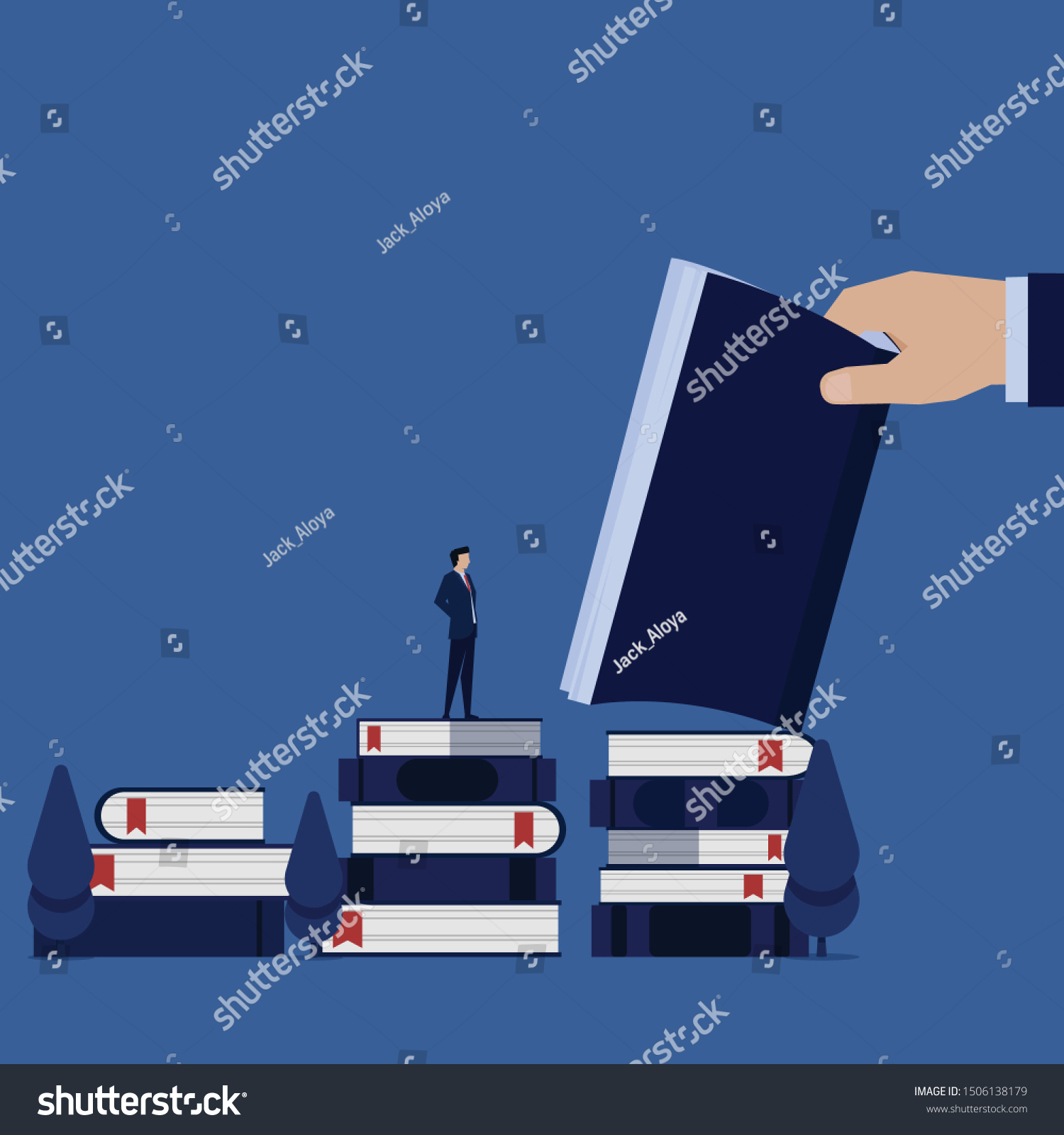 Business Flat Vector Concept Businessman Stand Stock Vector (Royalty