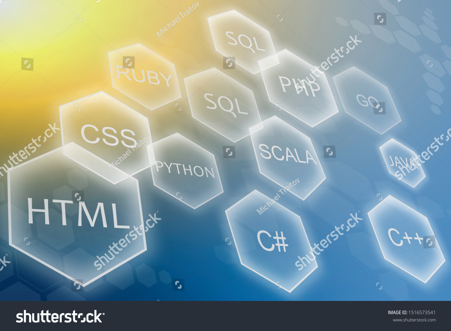 Programming Language Development Applications Concept On Stock ...