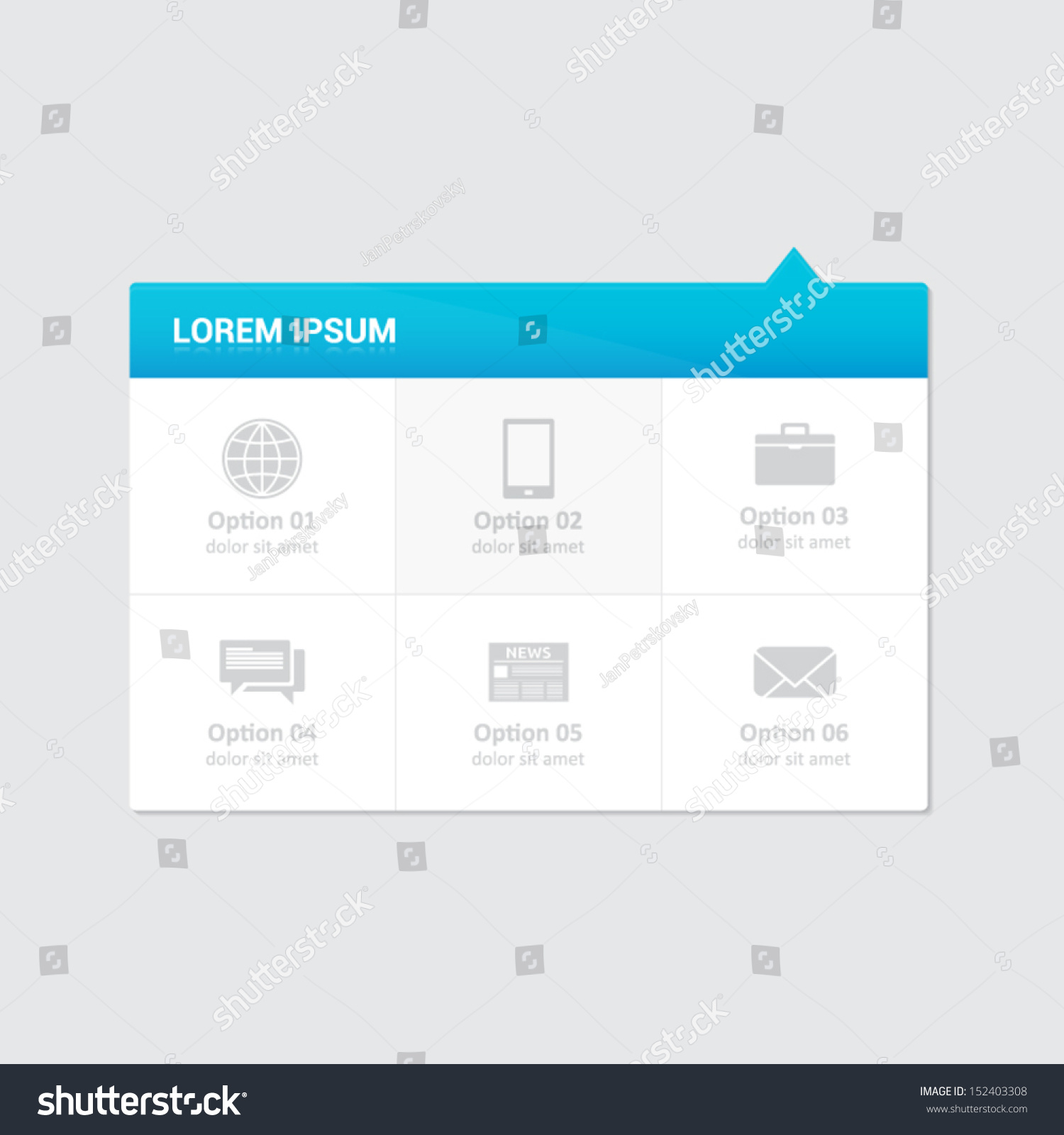 Website Element 6 Options Dropdown Menu Stock Vector (Royalty Free ...