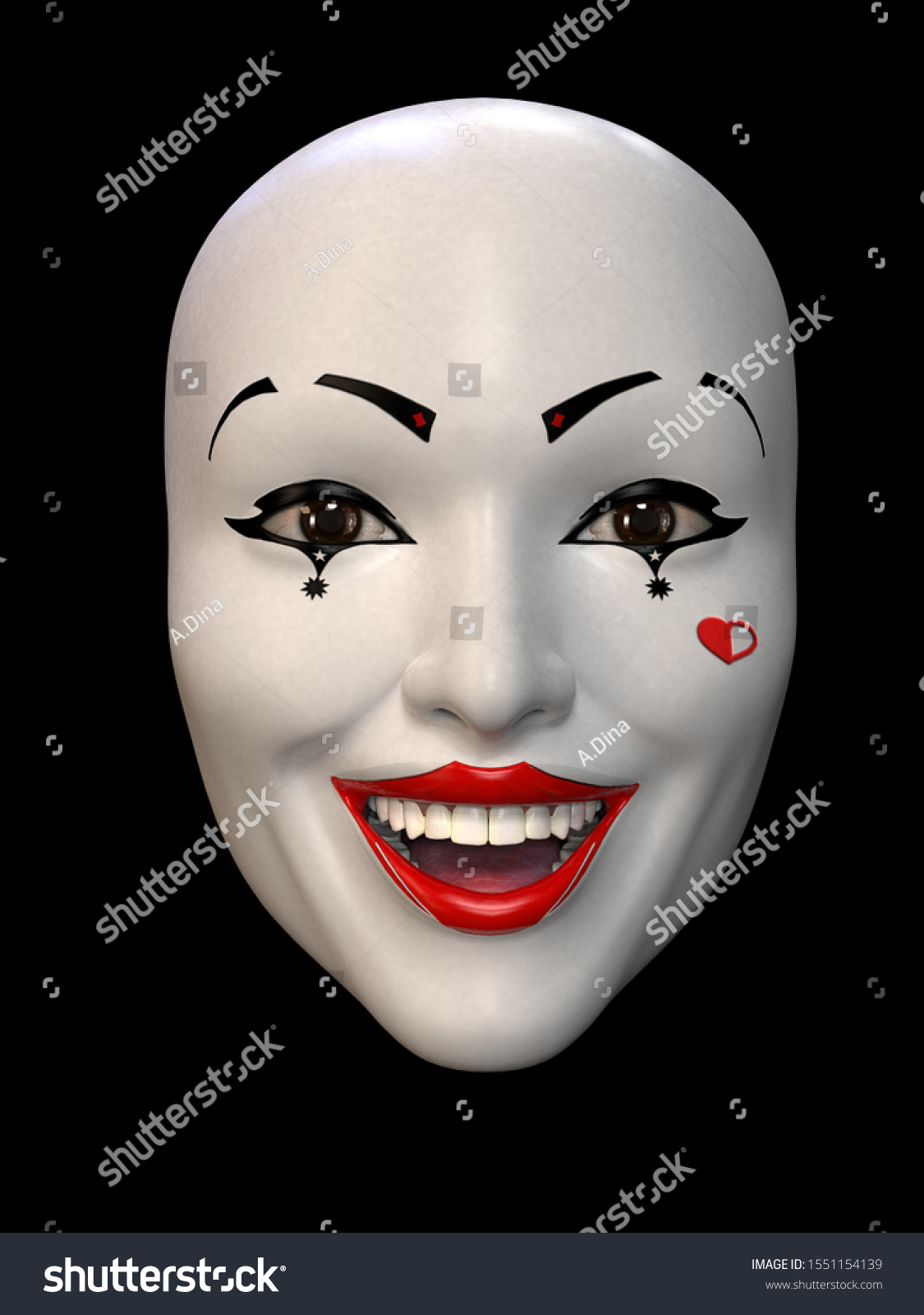 Mask Facial Expressions Emotions 3d Illustrations Stock Illustration ...