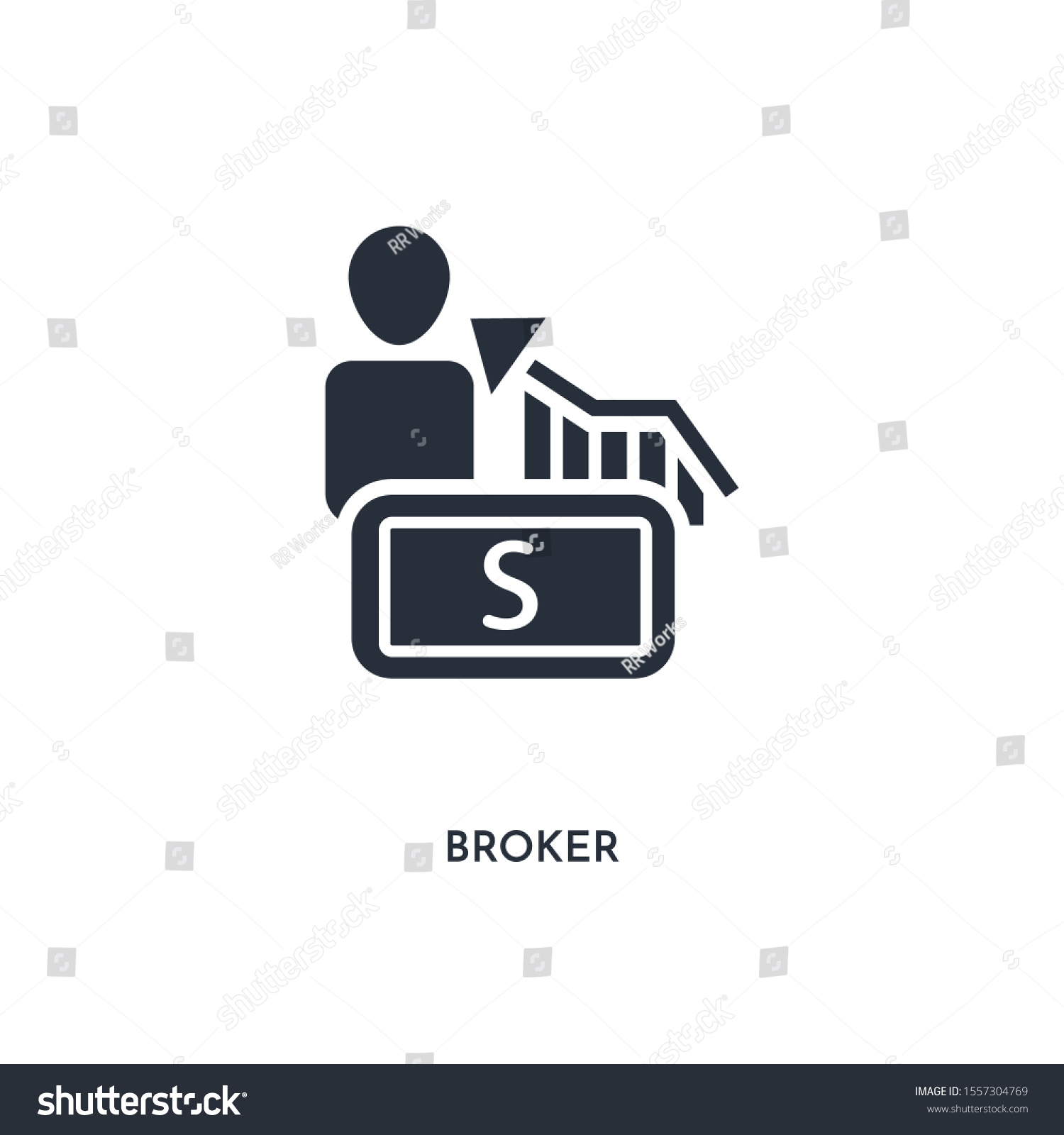 Broker Icon Simple Element Illustration Isolated Stock Vector (Royalty ...