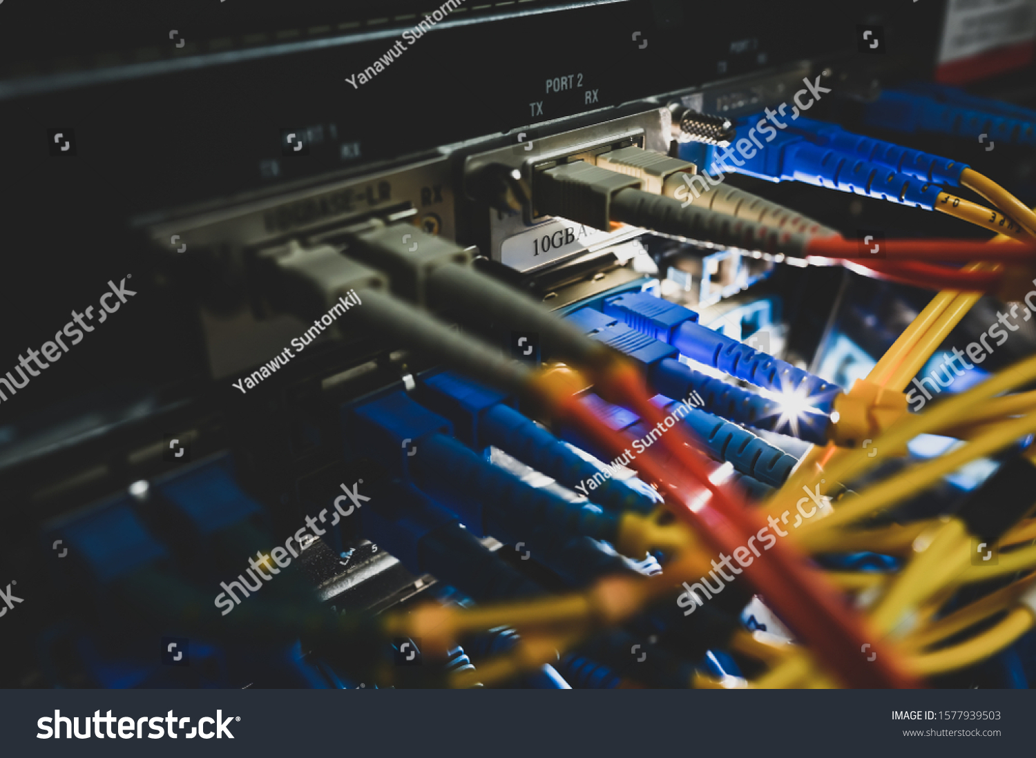 Network Core Switch Transceiver Modules Fiber Stock Photo 1577939503 ...