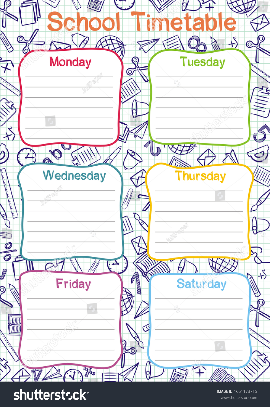 template-school-schedule-6-days-week-stock-vector-royalty-free-1651173715-shutterstock