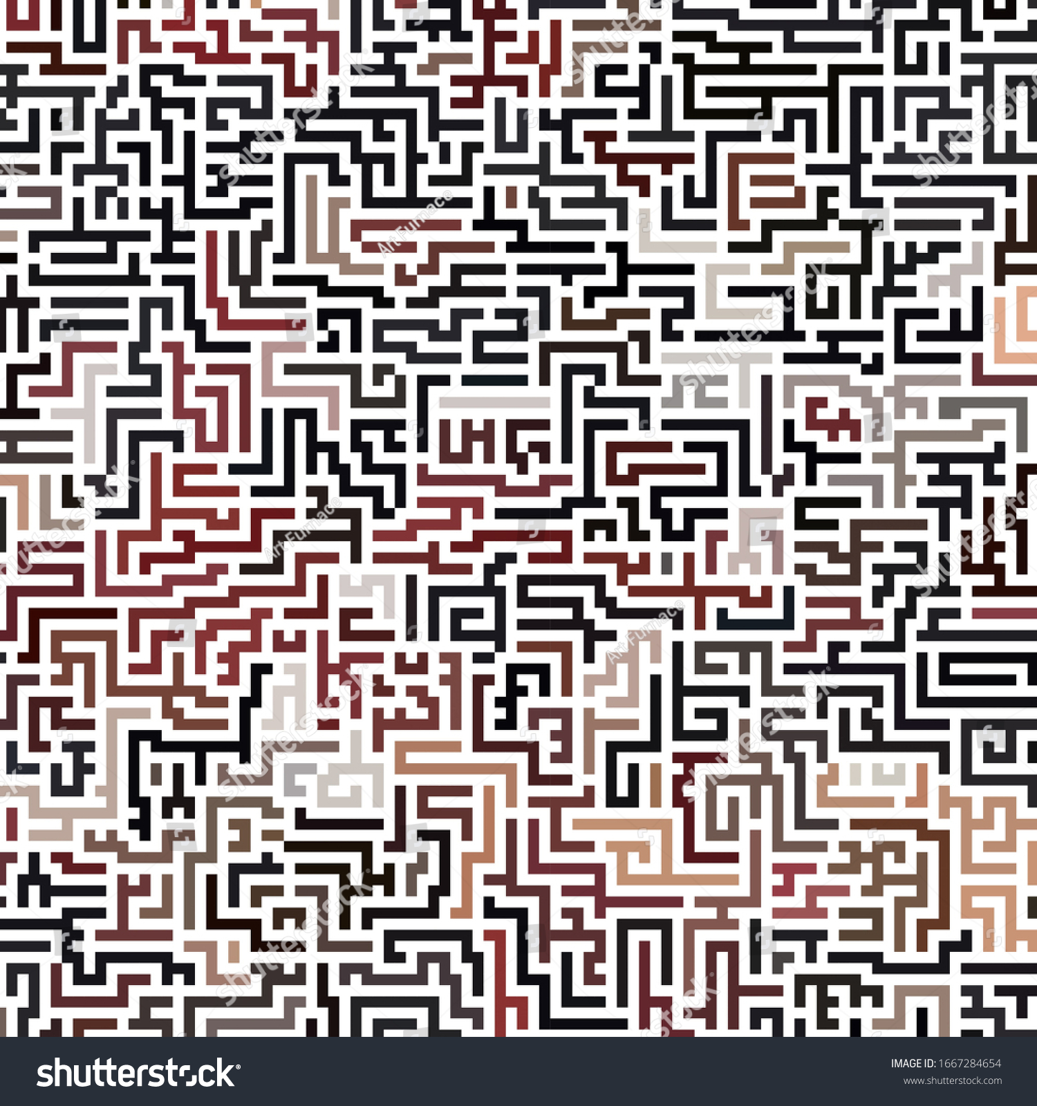 Abstract Puzzle Game Pattern Complex Riddle Stock Illustration