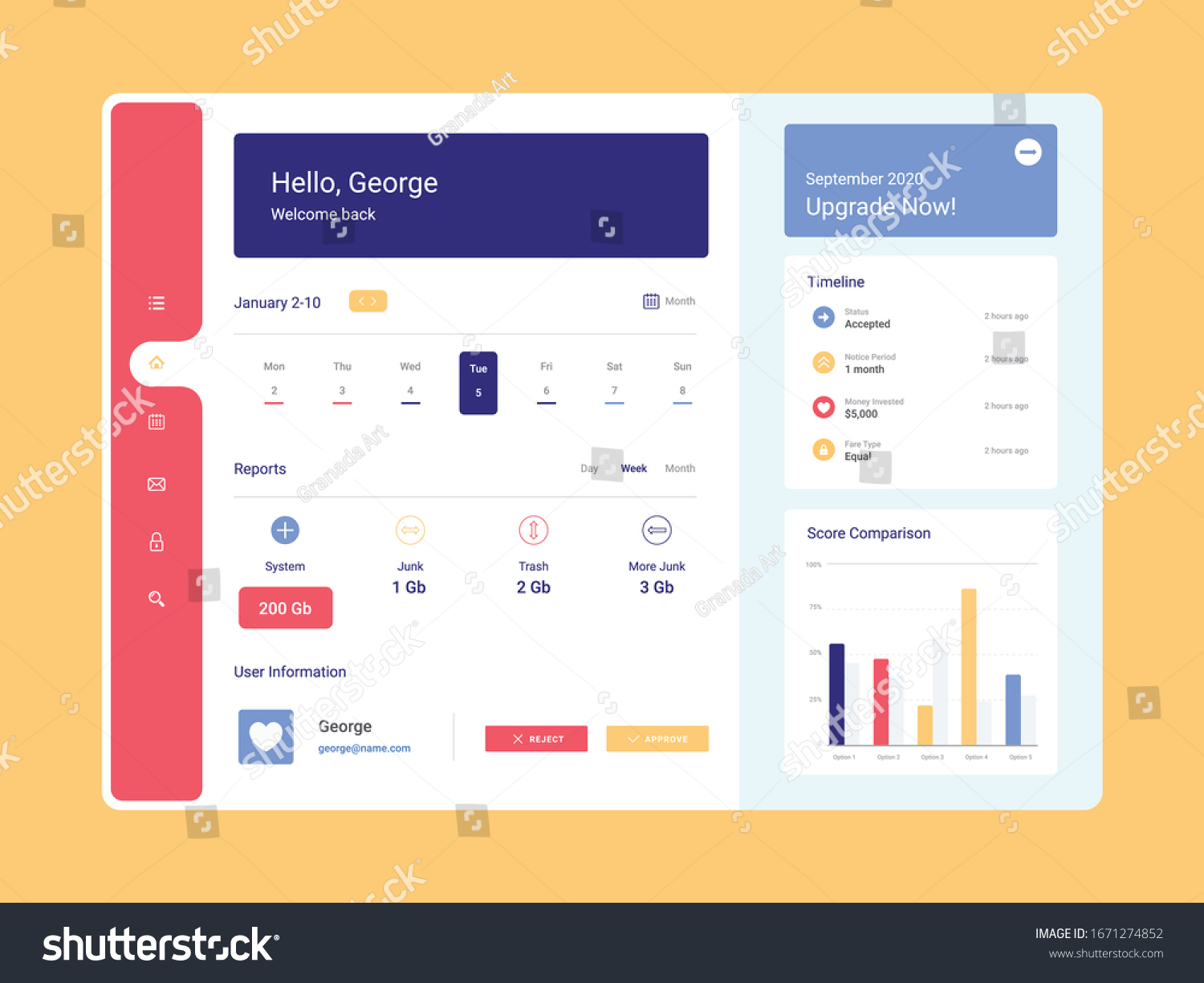 Computer Report Stats Website Concept Ux: เวกเตอร์สต็อก (ปลอดค่า ...