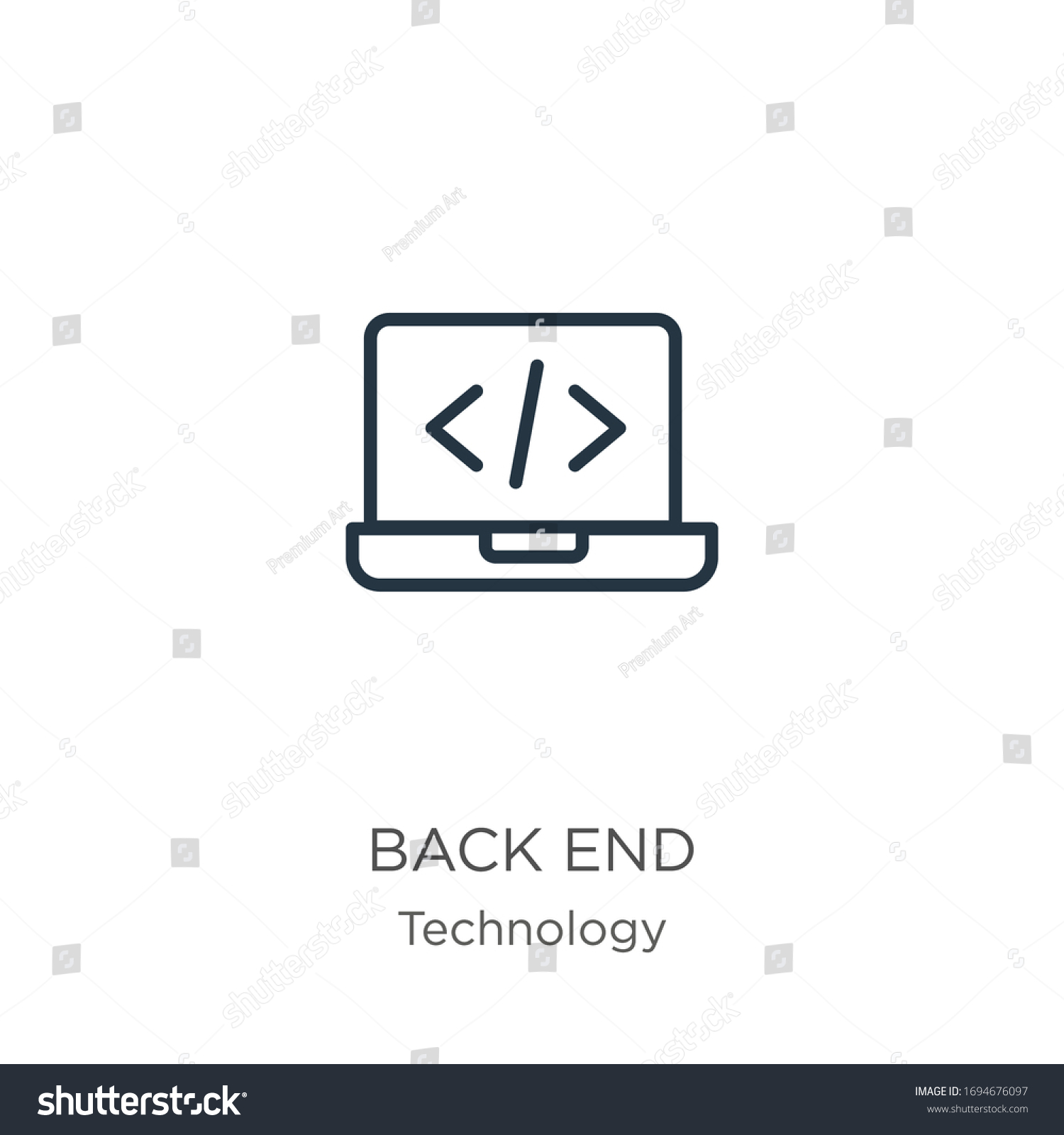 Back End Icon Thin Linear Back Stock Vector (Royalty Free) 1694676097 ...