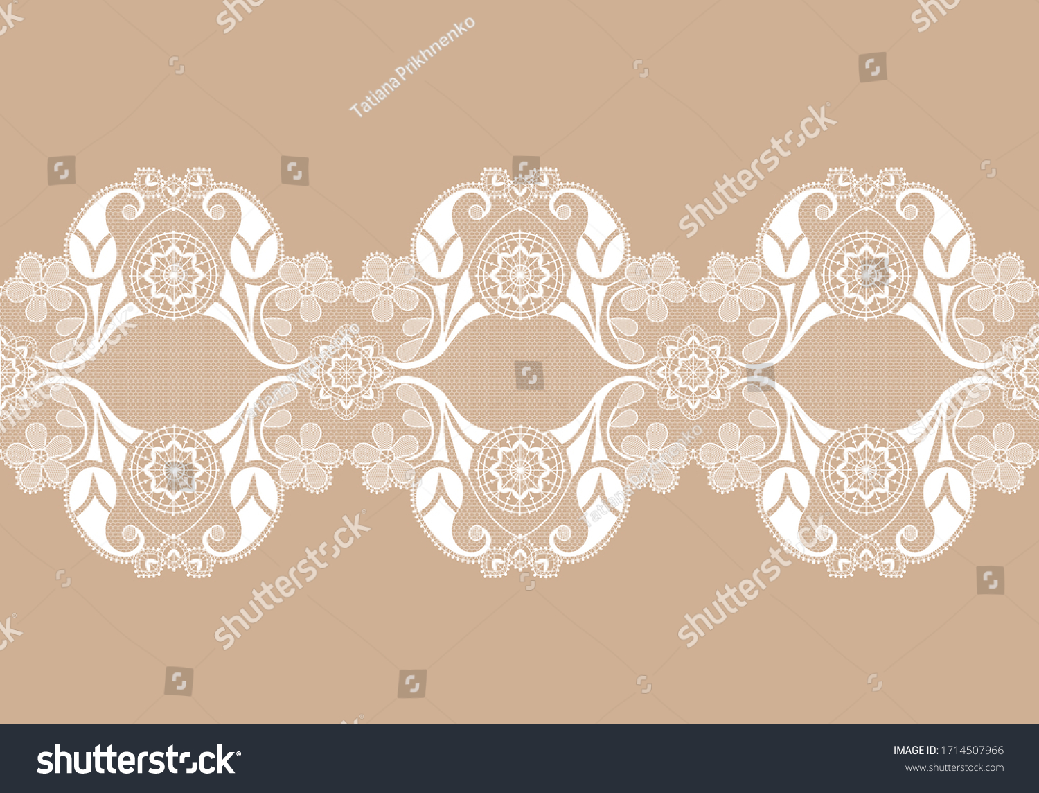 White Lace Ribbon Floral Pattern On Stock Vector (Royalty Free