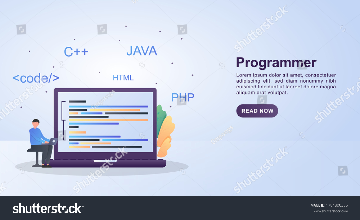 Illustration Concept Programmer Programming Languages People Stock ...