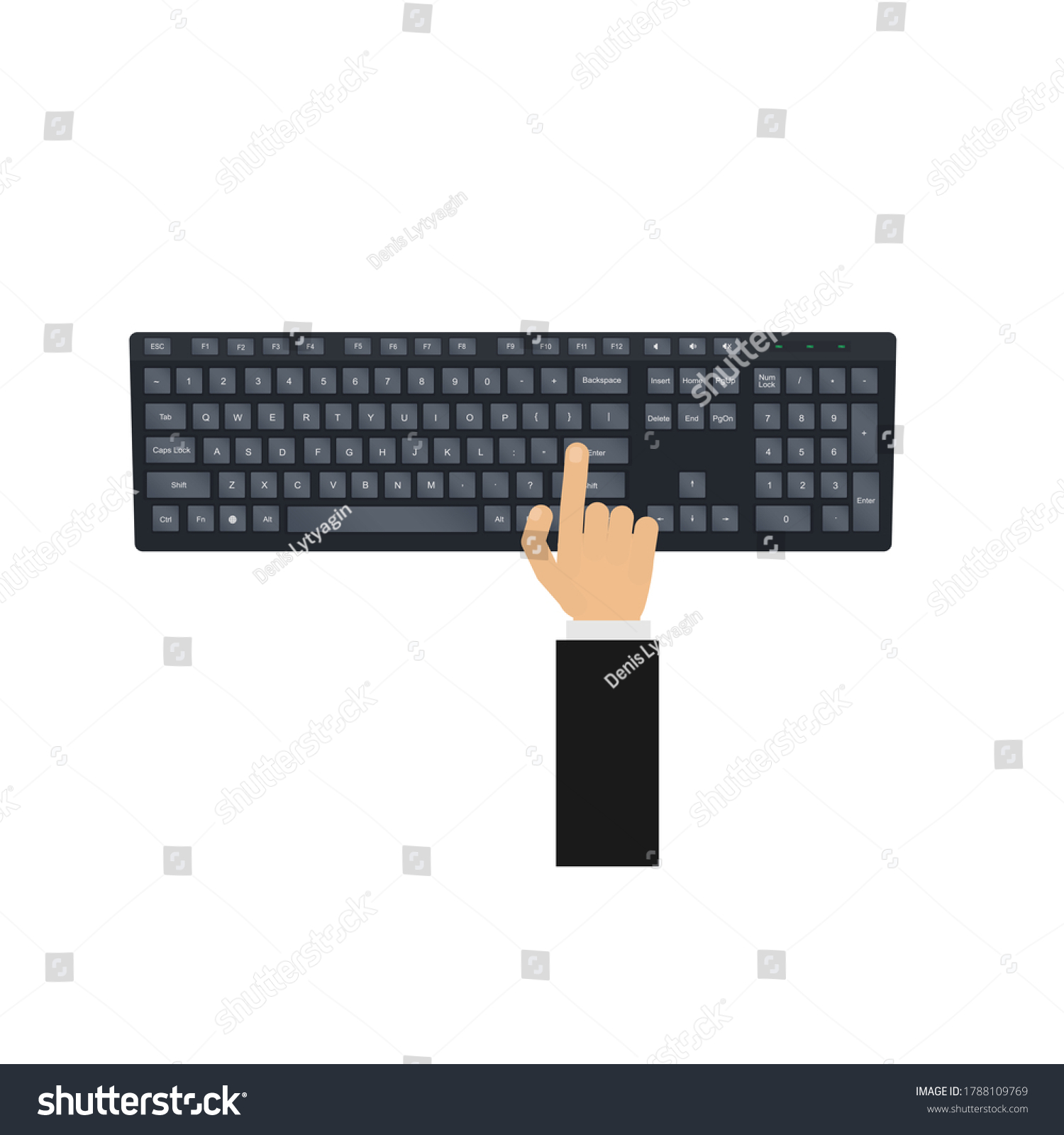 Computer Keyboard Press Enter Vector Illustration Stock Vector (Royalty