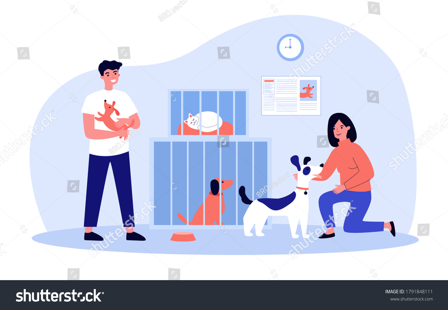 Beautiful Dog Rescue Volunteers Design Illustration Beautiful Dog Rescue Volunteers Design Illustration