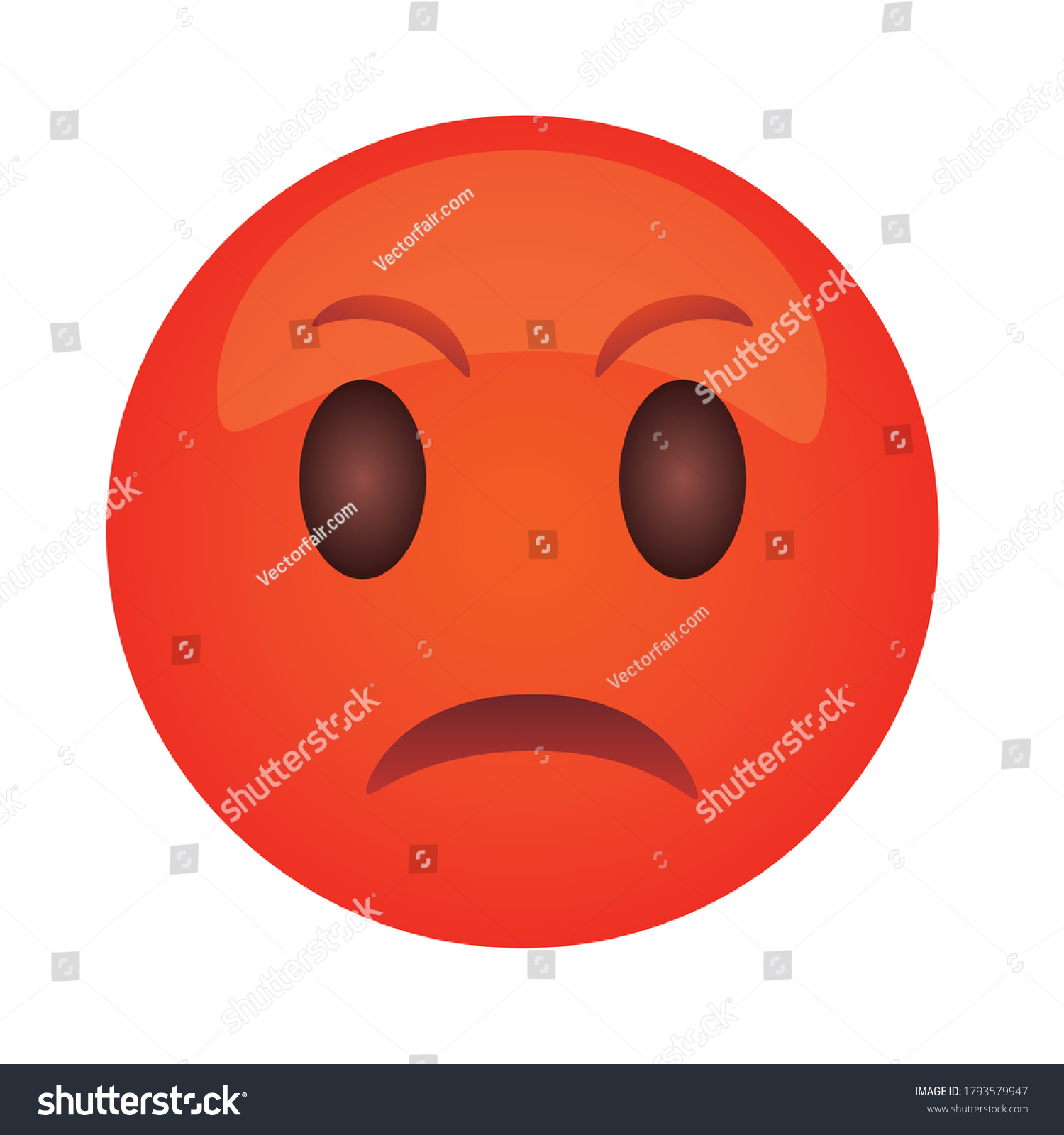 Angry Emoji Red Face Flat Style Stock Vector (Royalty Free) 1793579947