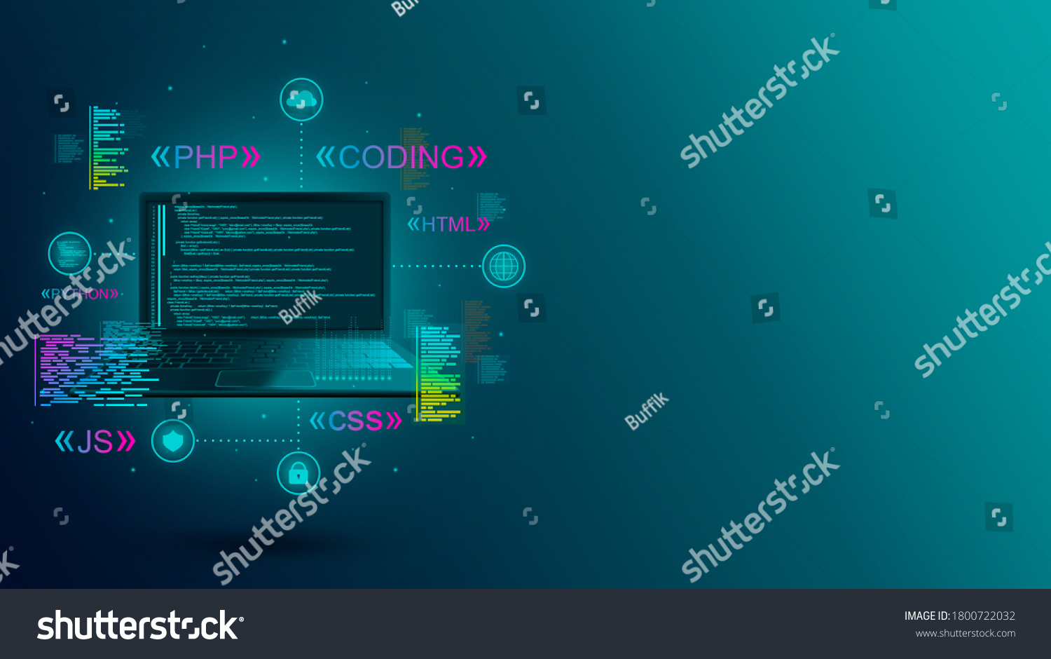 Web Development Coding Programming Site Application 库存插图 1800722032 ...