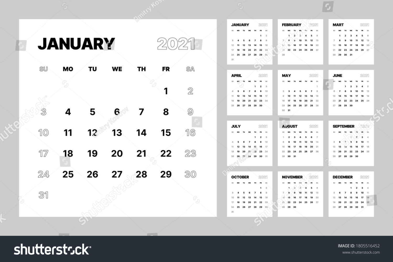 13,996 Block Calendar Template Images, Stock Photos & Vectors ...