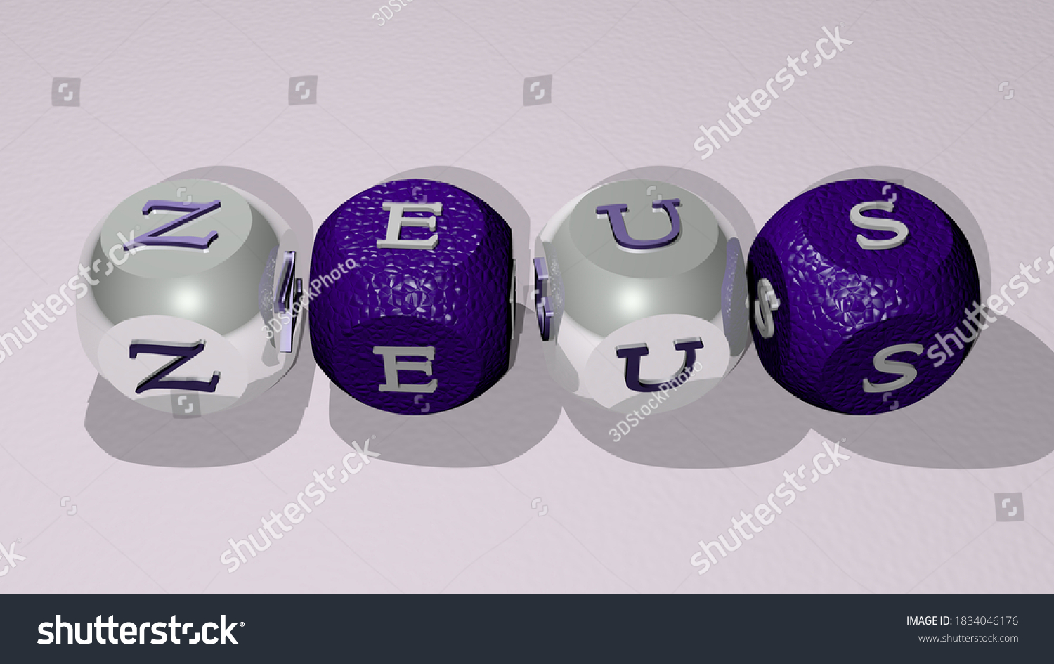 Combination Zeus Built By Cubic Letters Stock Illustration 1834046176