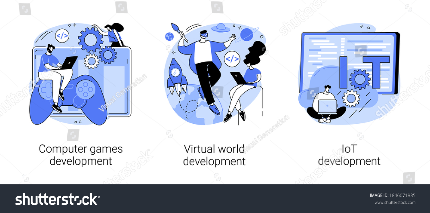 Programming Team Abstract Concept Vector Illustration Stock Vector ...