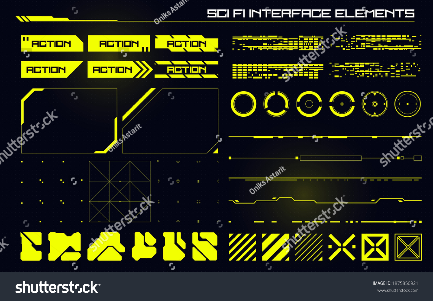 Set Sci Fi Modern User Interface Stock Vector (Royalty Free) 1875850921 ...