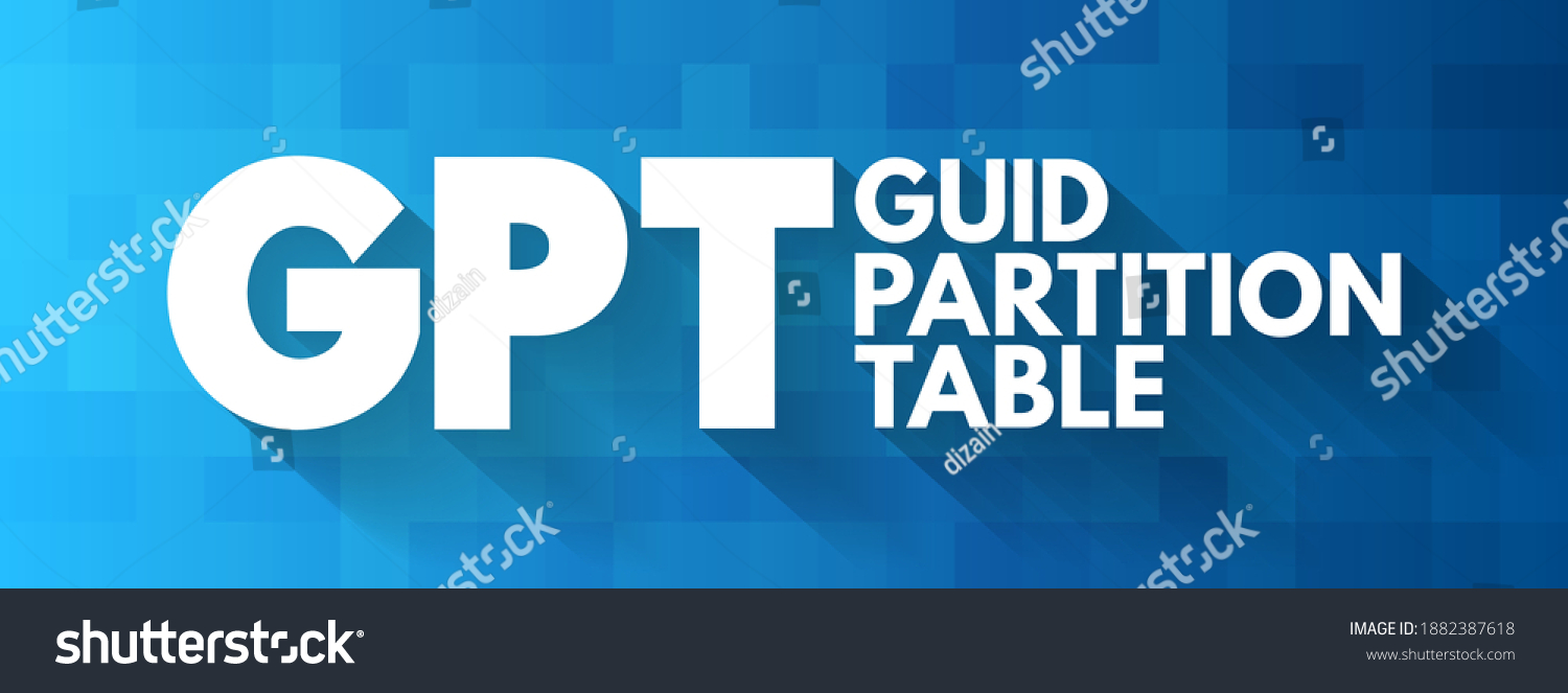 Gpt Guid Partition Table Standard Layout Stock Vector (Royalty Free ...