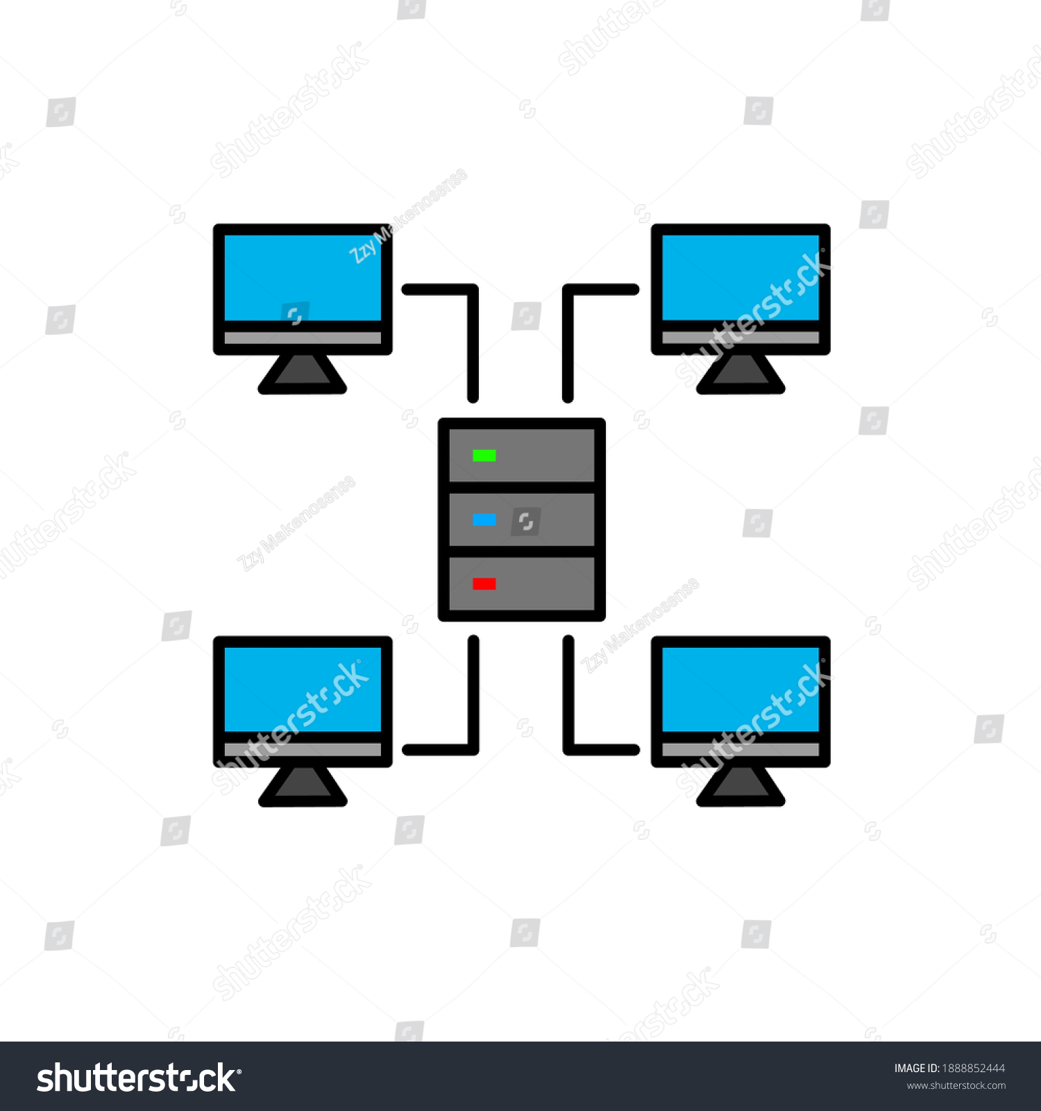 Internet Network Server Topology Illustration Technology Stock Vector ...