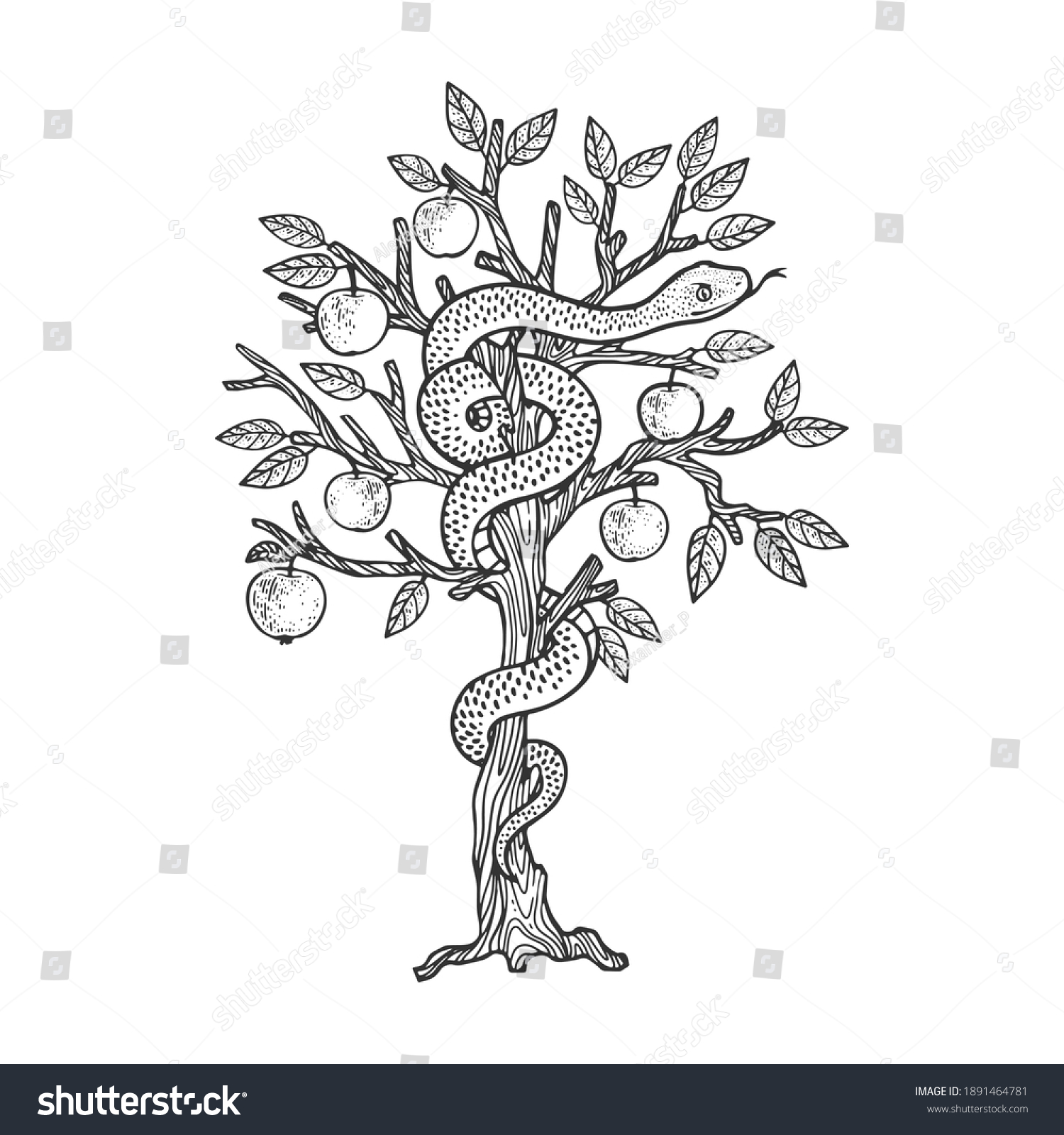 How To Draw Snake On Tree