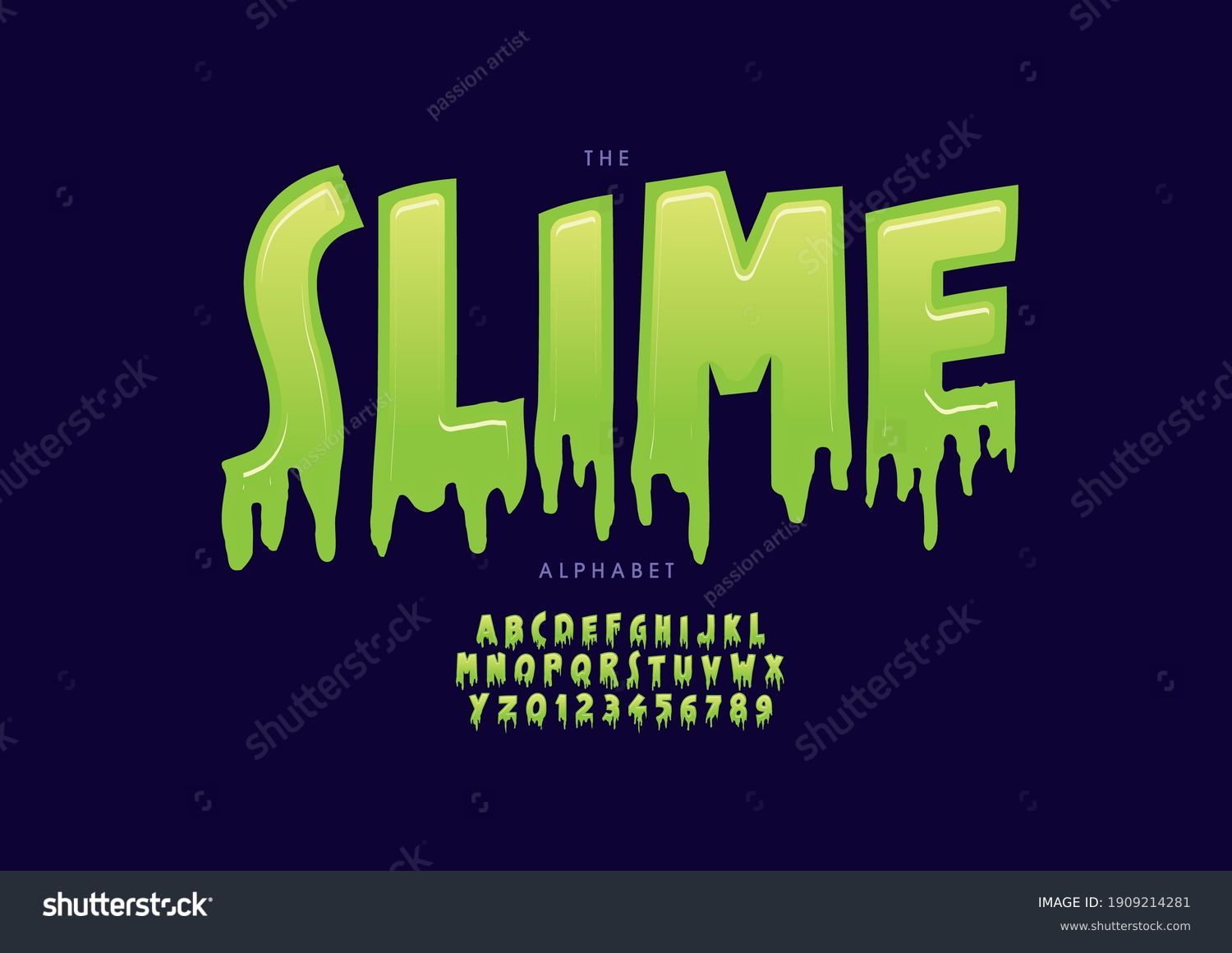 Stylized Slime Alphabet Font Vector Stock Vector (Royalty Free