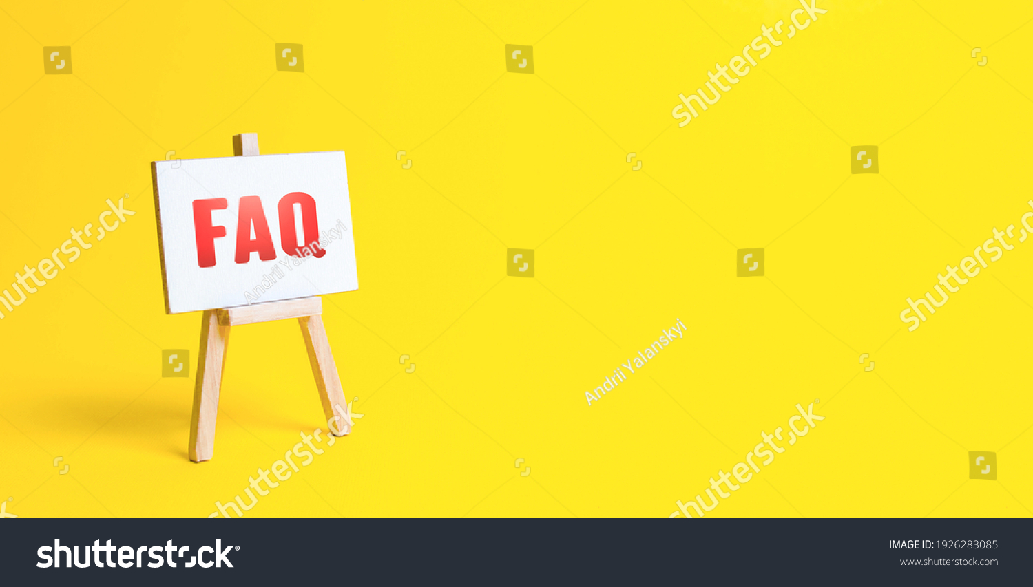 Easel Faq Frequently Asked Questions Available Stock Photo 1926283085