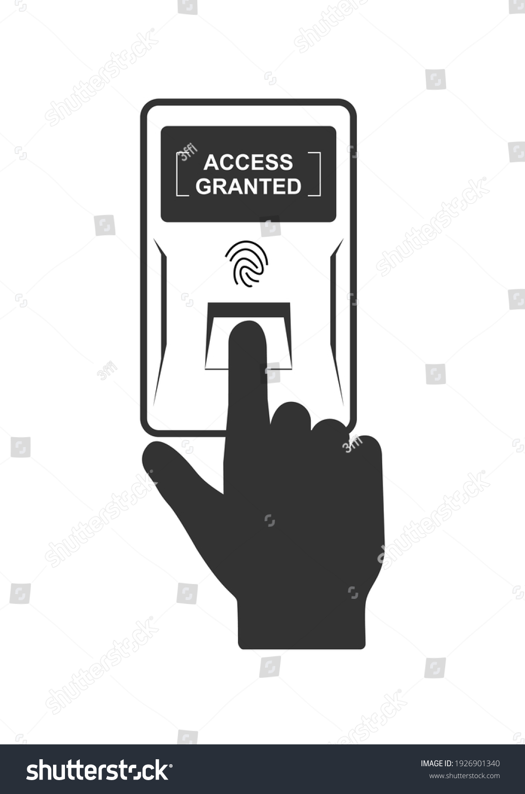 Biometric Fingerprint Security Icon Access Control Stock Vector (Royalty Free) 1926901340