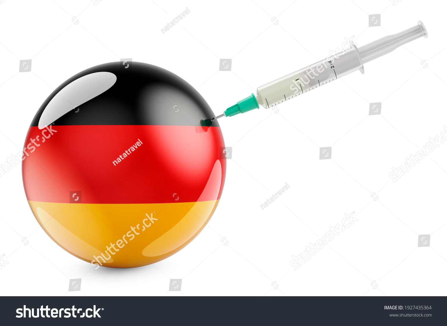 Syringe German Flag Vaccination Germany Concept Stock Illustration
