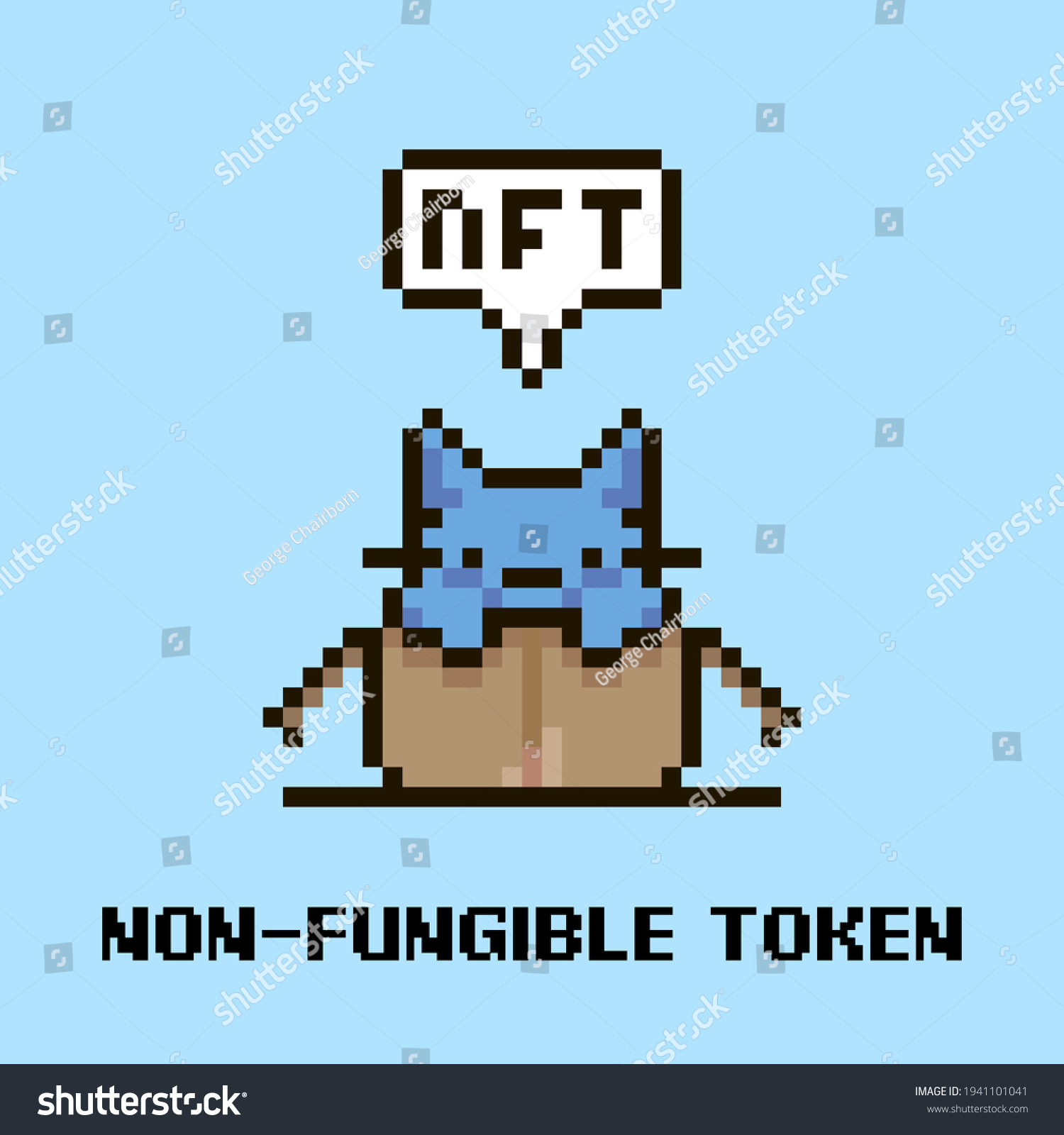 Vetor de gato em estilo pixel art