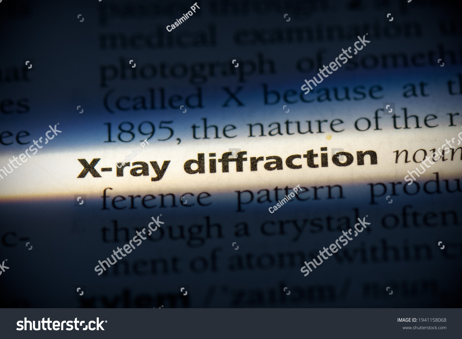 Xray Diffraction Word Dictionary Xray Diffraction Stock Photo