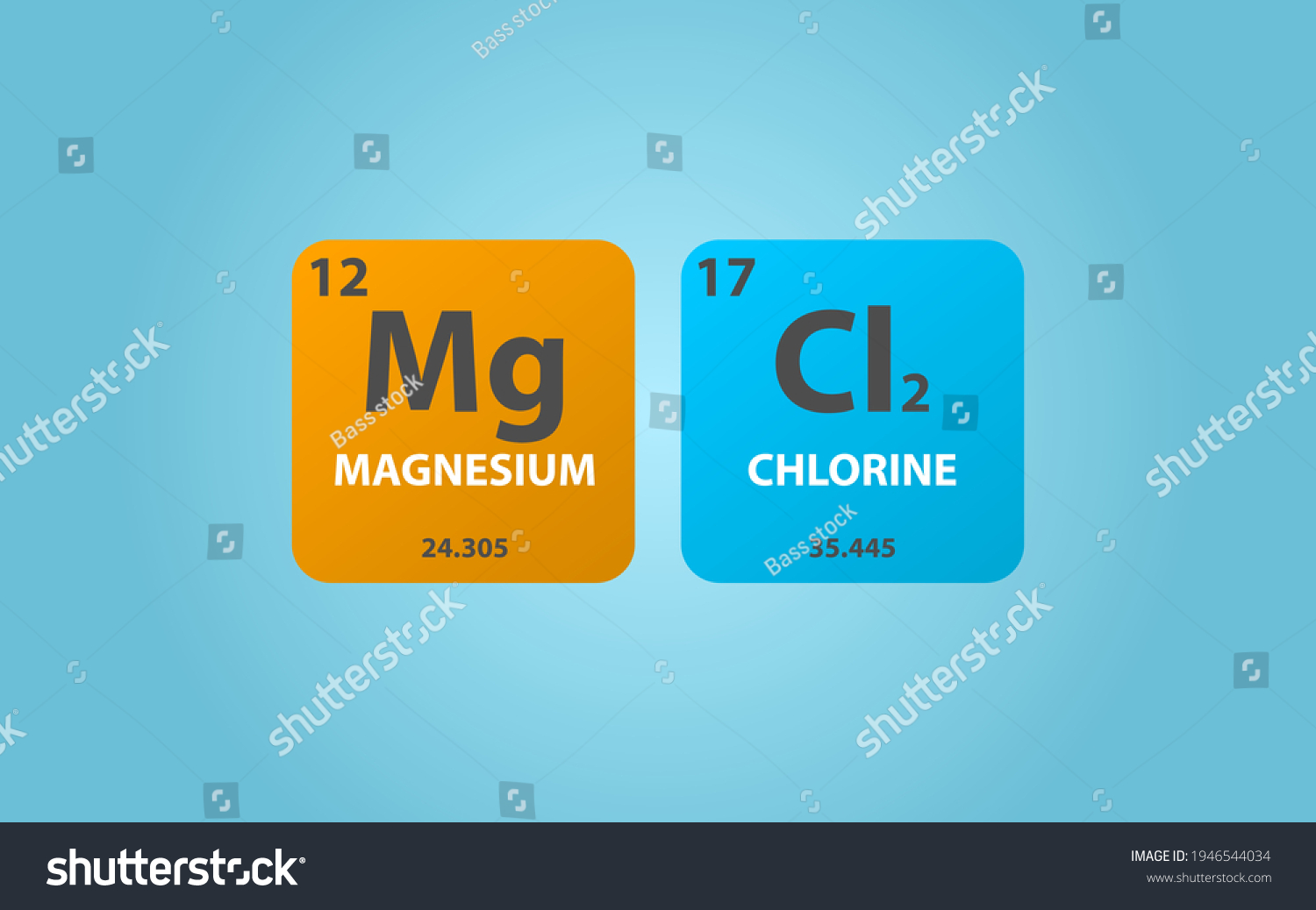 Molécula de cloruro de magnesio MgCl2. vector de stock (libre de regalías) 1946544034