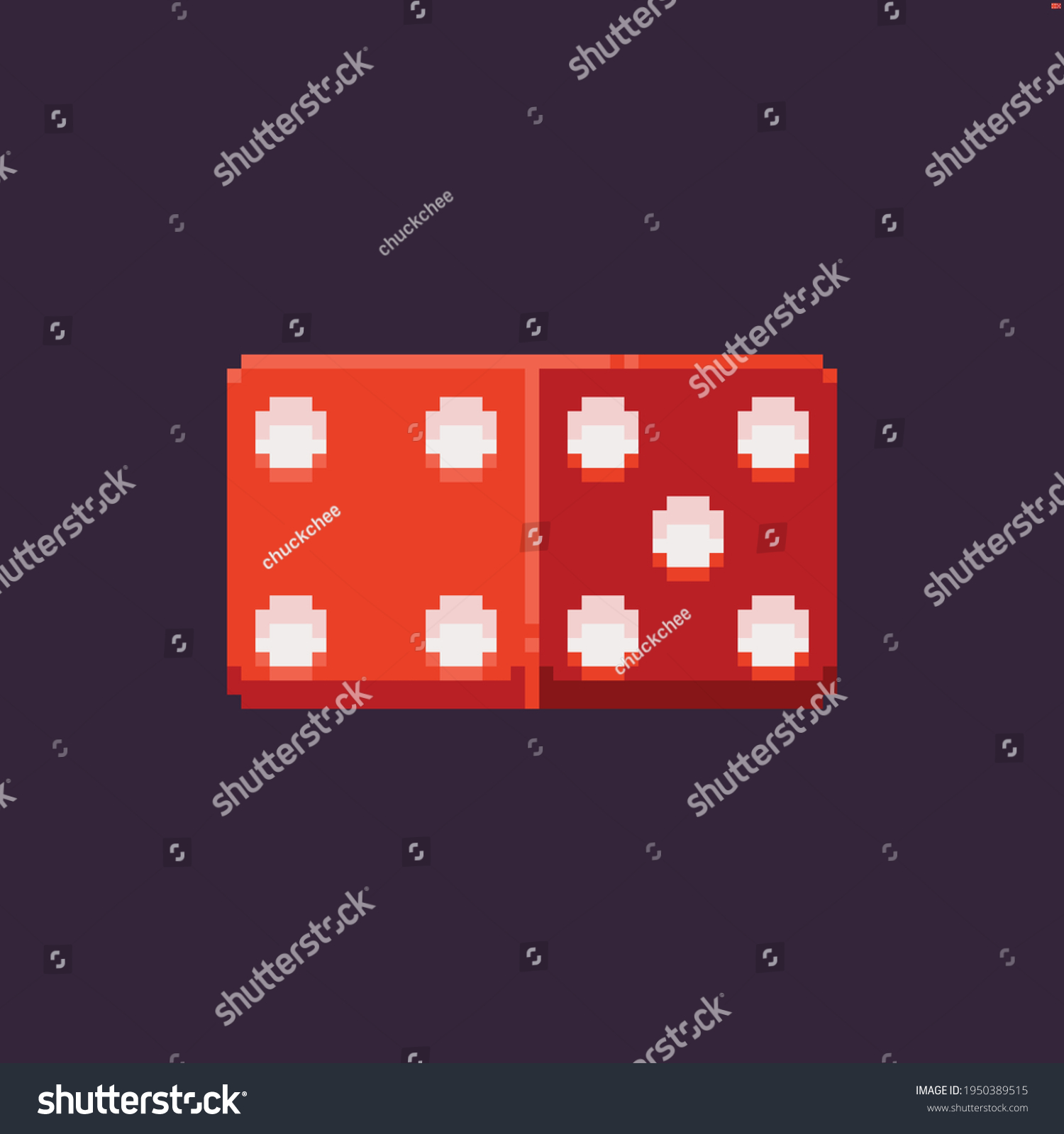 Pixel Art Icon Red Dice Four Stock Vector (Royalty Free) 1950389515