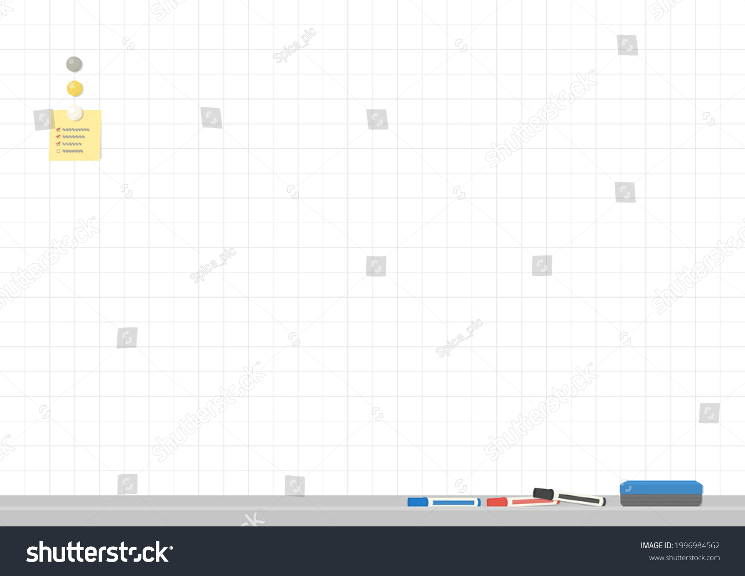 Square Grid Textured Whiteboard Dry Erase Stock Vector (Royalty Free