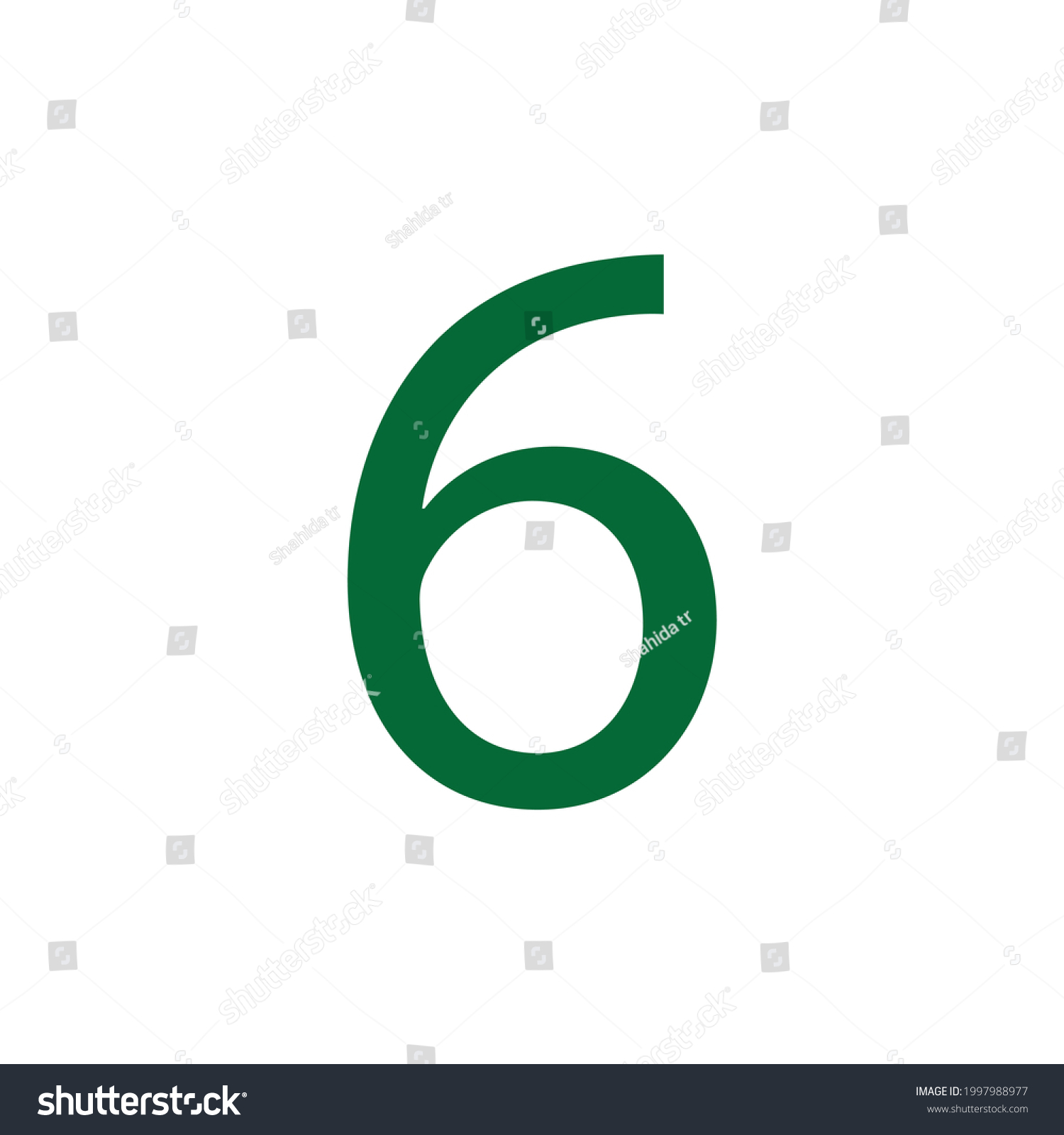 Number Six Simple Clip Art Vector Stock Vector (Royalty Free ...