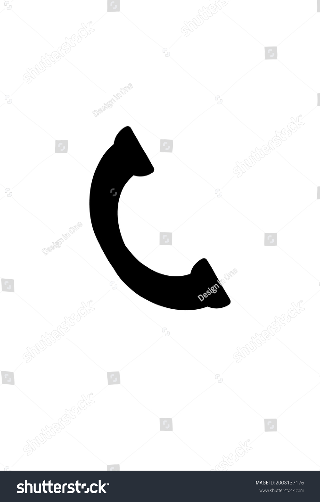 Vector Telephone Receiver Line Conversation Bubble Stock Vector