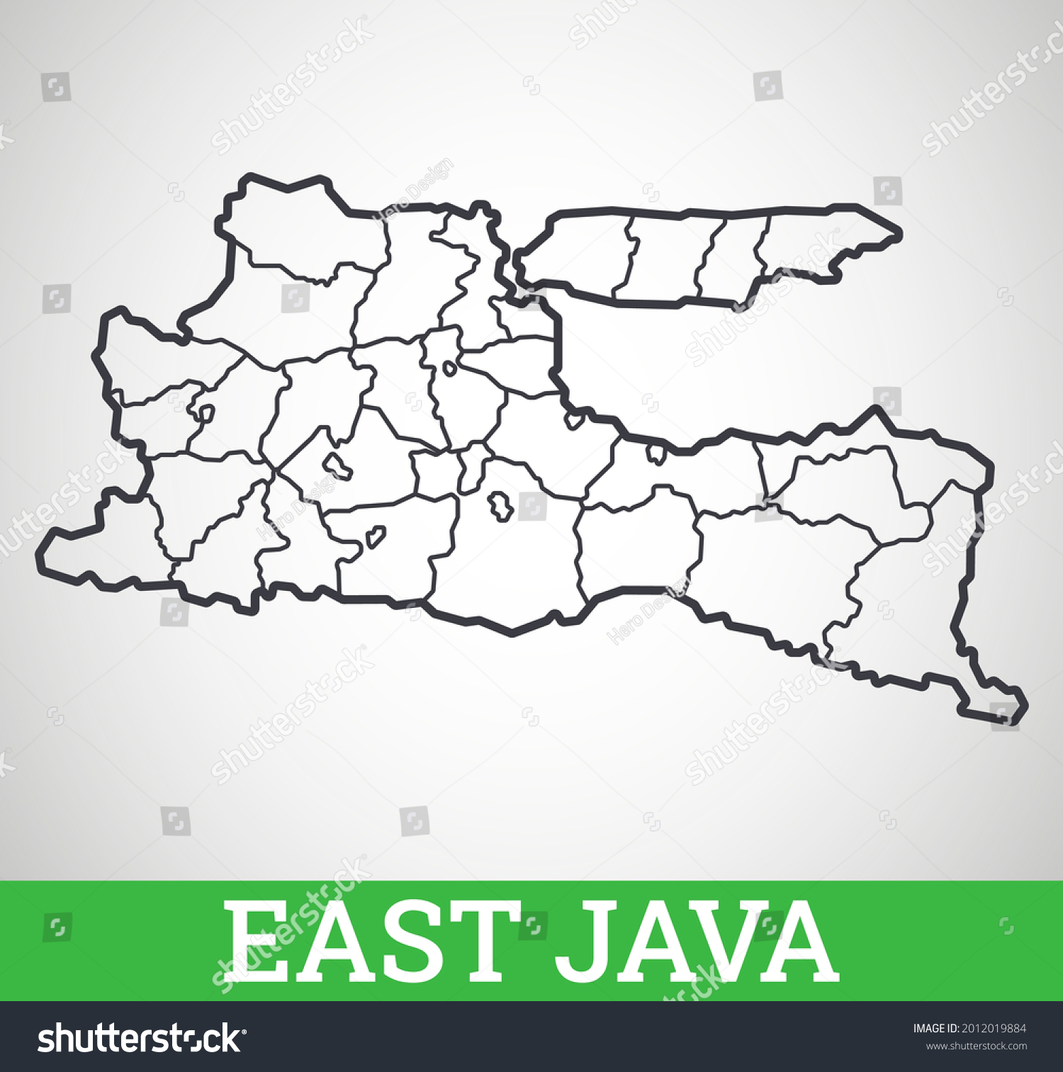 Simple Outline Map East Java Vector: เวกเตอร์สต็อก (ปลอดค่าลิขสิทธิ์) 2012019884  Shutterstock