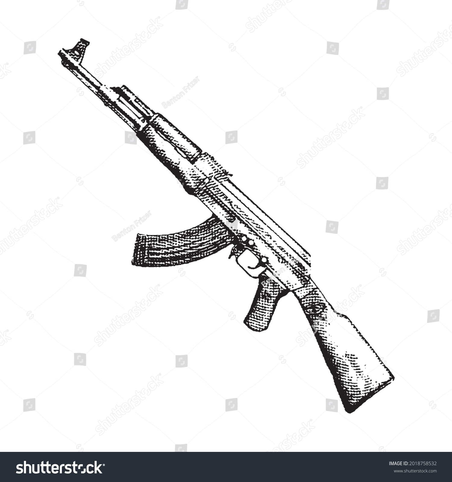 How To Draw A Gun Ak 47