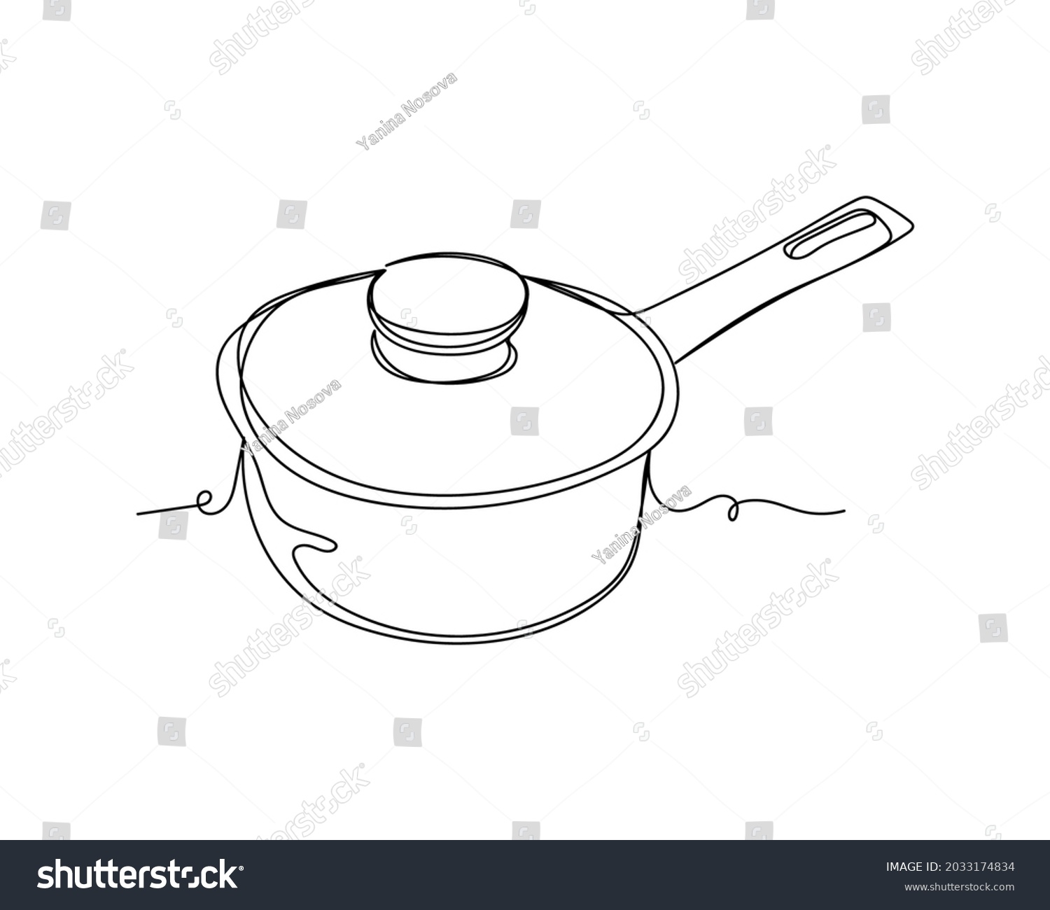 Continuous One Line Drawing Saucepan Icon Stock Vector (Royalty Free) 2033174834 Shutterstock