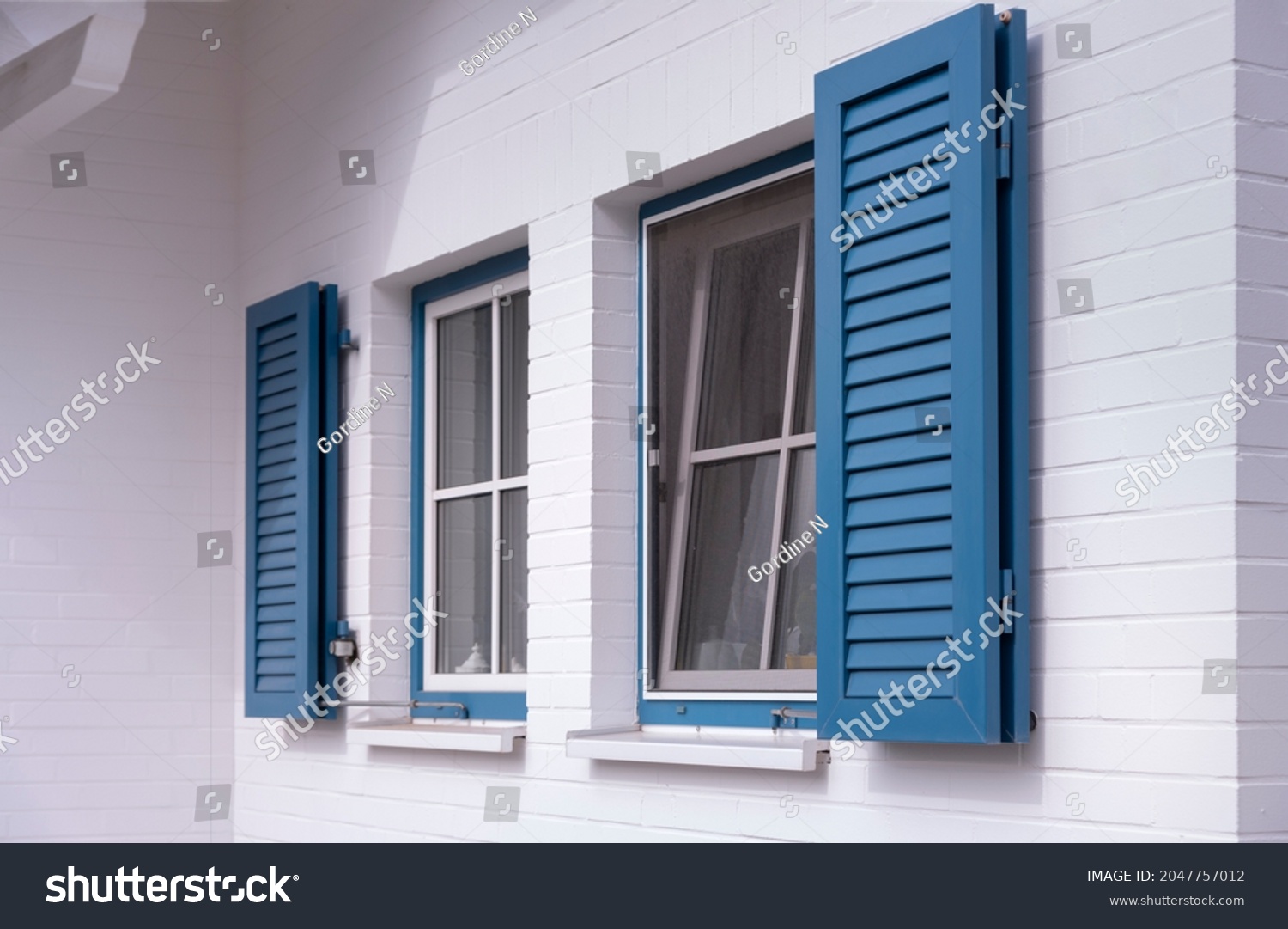 Outline of windows with halfopen horizontal windows Stock Photo  Alamy