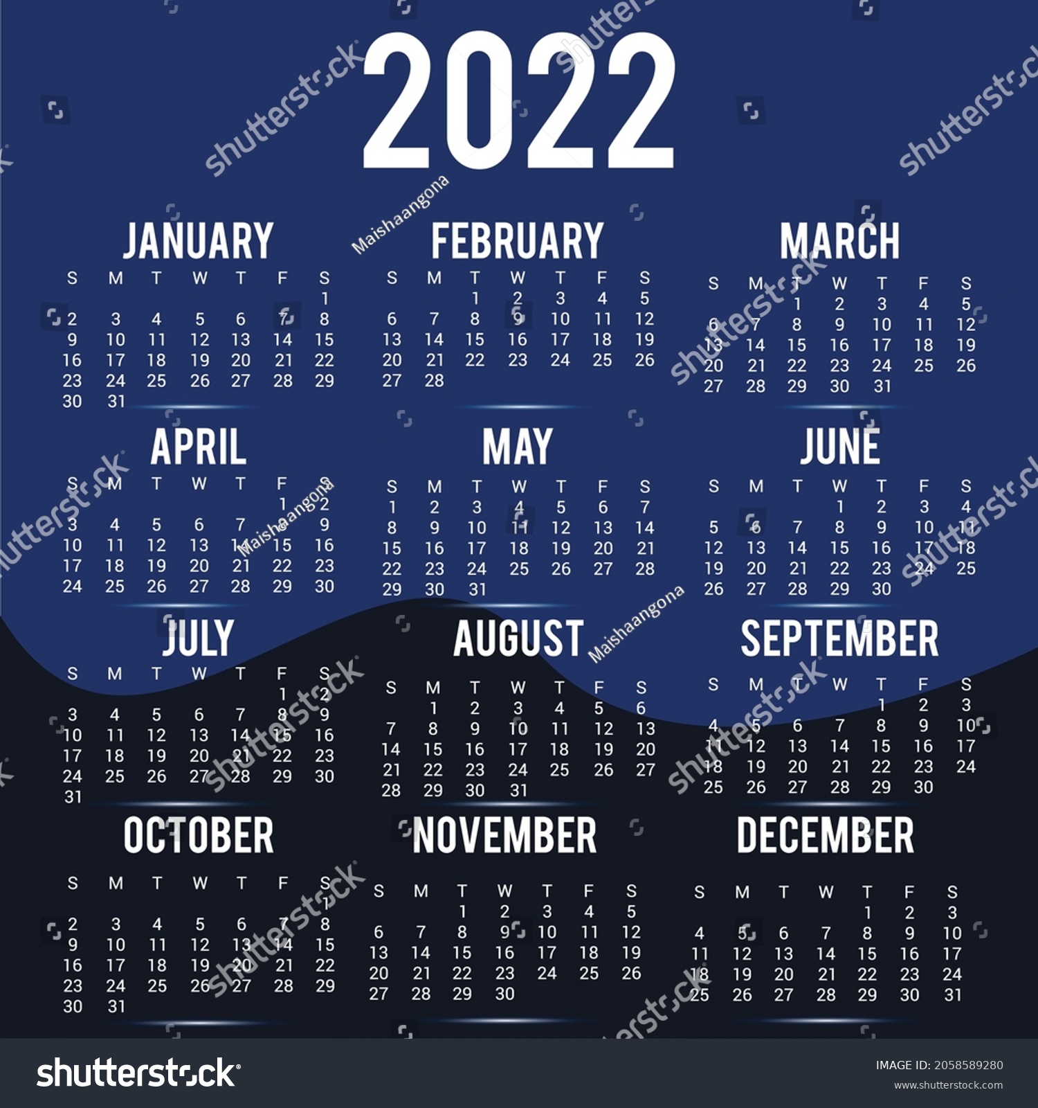 new-year-calendar-2022-template-design-stock-vector-royalty-free