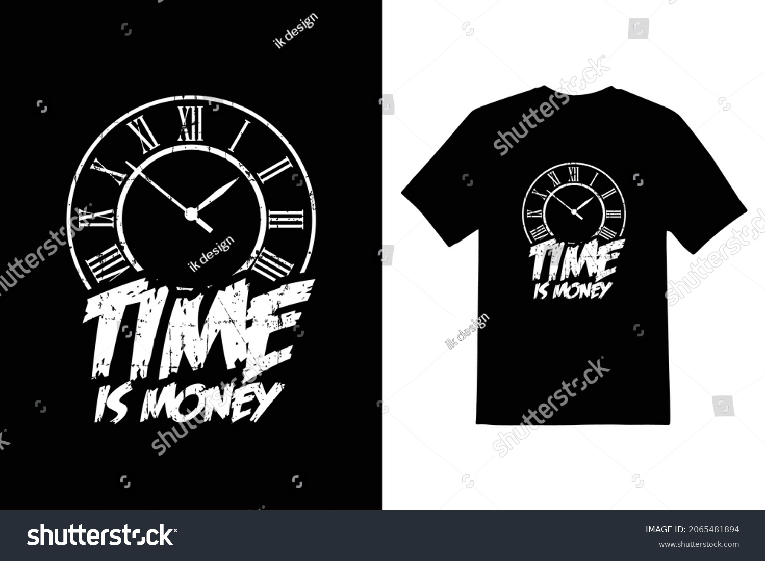 Time Money Vector T Shirt Design Stock Vector (Royalty Free) 2065481894