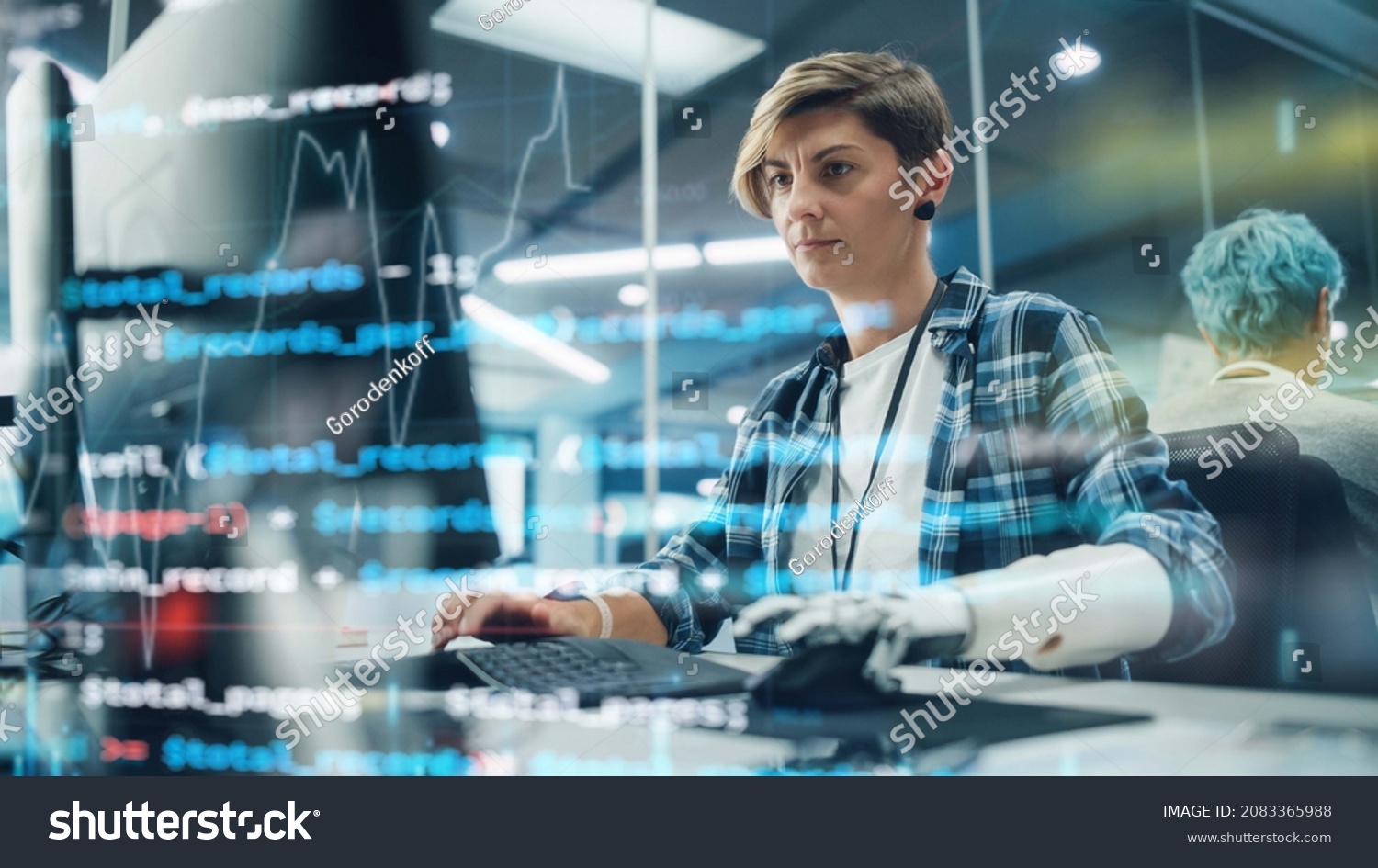 Shot Visualisation Running Computer Code On Stock Photo 2083365988 ...