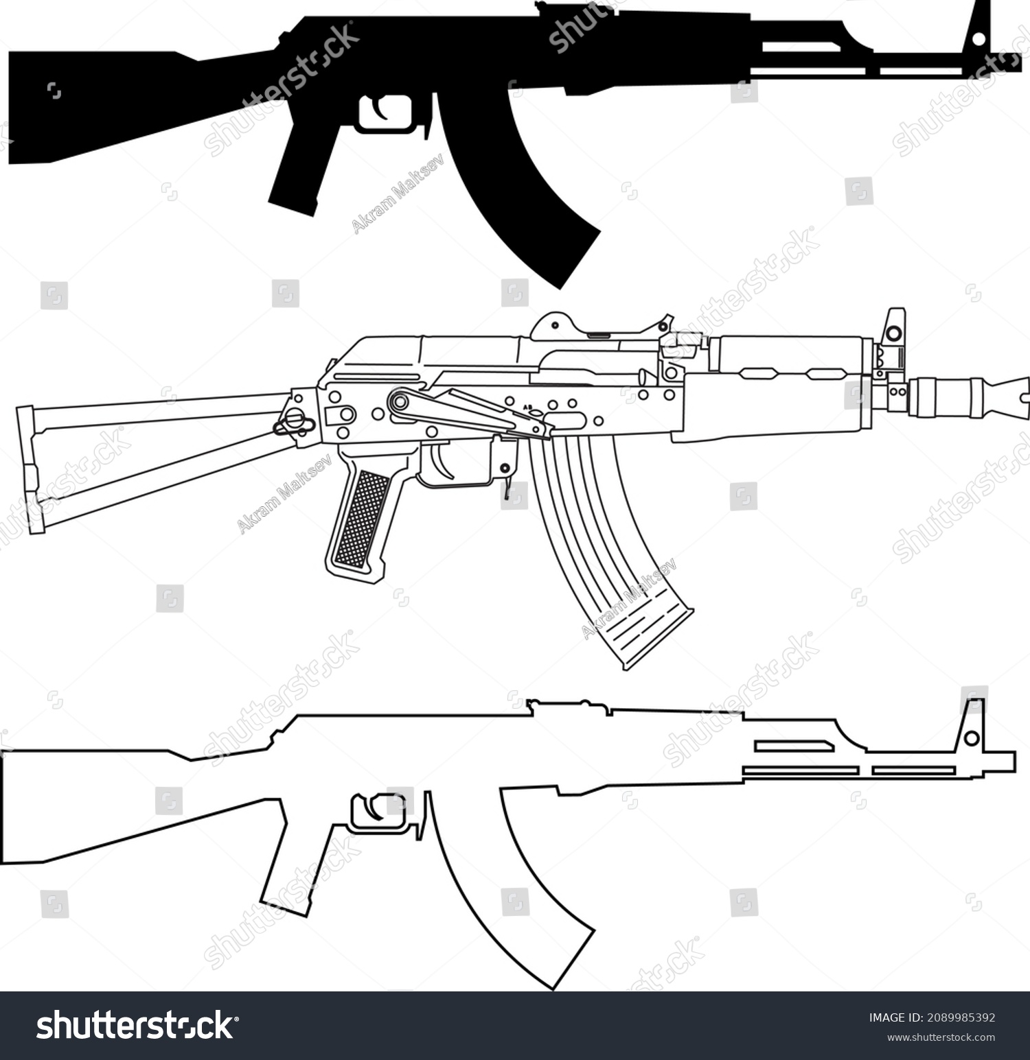 How To Draw A Gun Ak 47